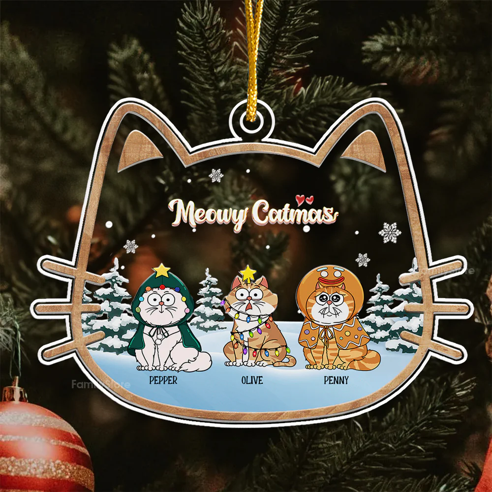 Cats Make The Season Bright - Gift For Cat Lover, Pet Lovers - Personalized Acrylic Ornament - CLP03 NH96 - Image 4