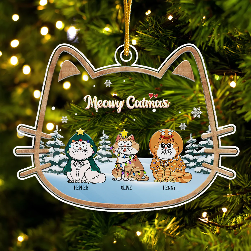 Cats Make The Season Bright - Gift For Cat Lover, Pet Lovers - Personalized Acrylic Ornament - CLP03 NH96 - Image 5