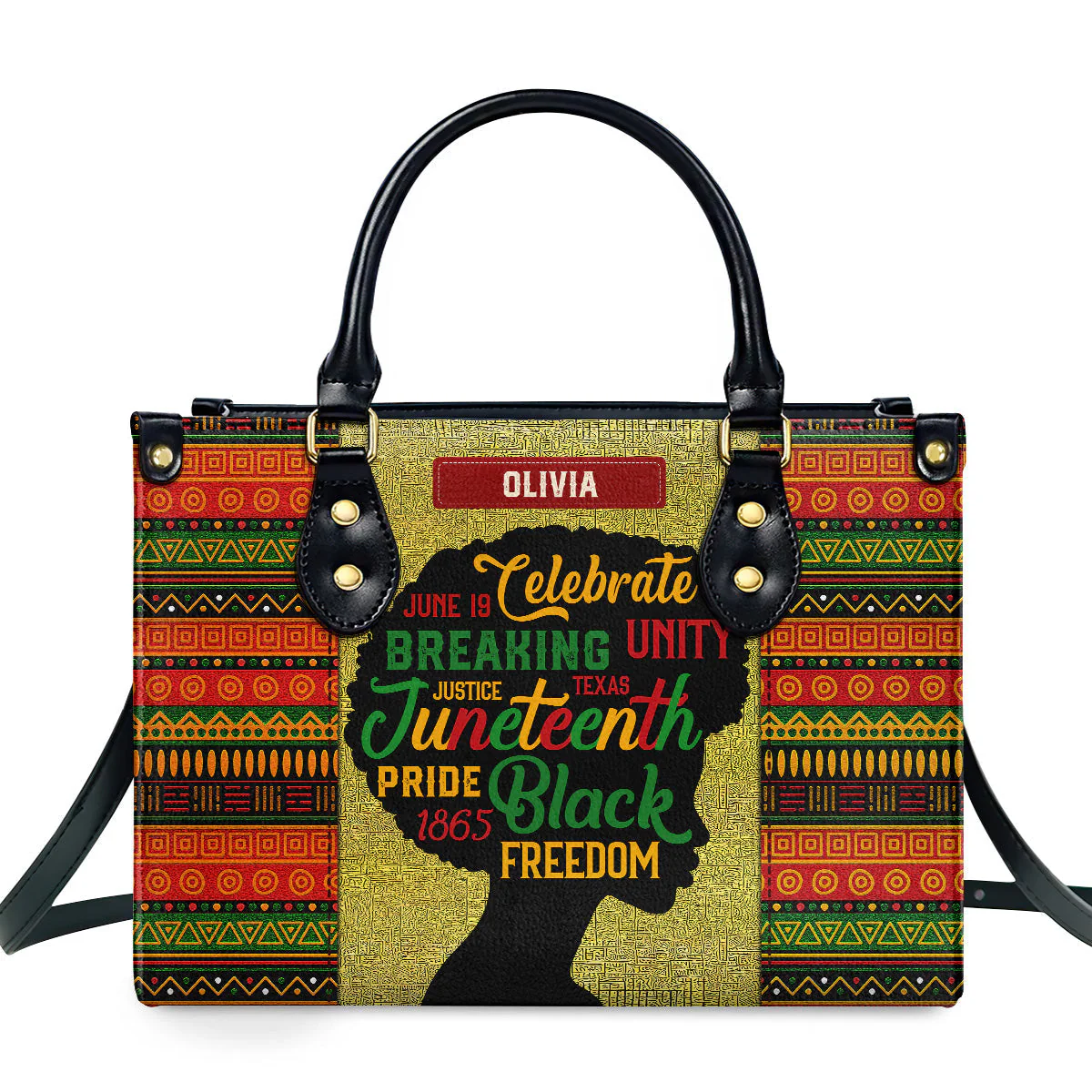 Celebrate Juneteenth Black Women Pride - Personalized Leather Handbag - Gift For Black Queen HD95