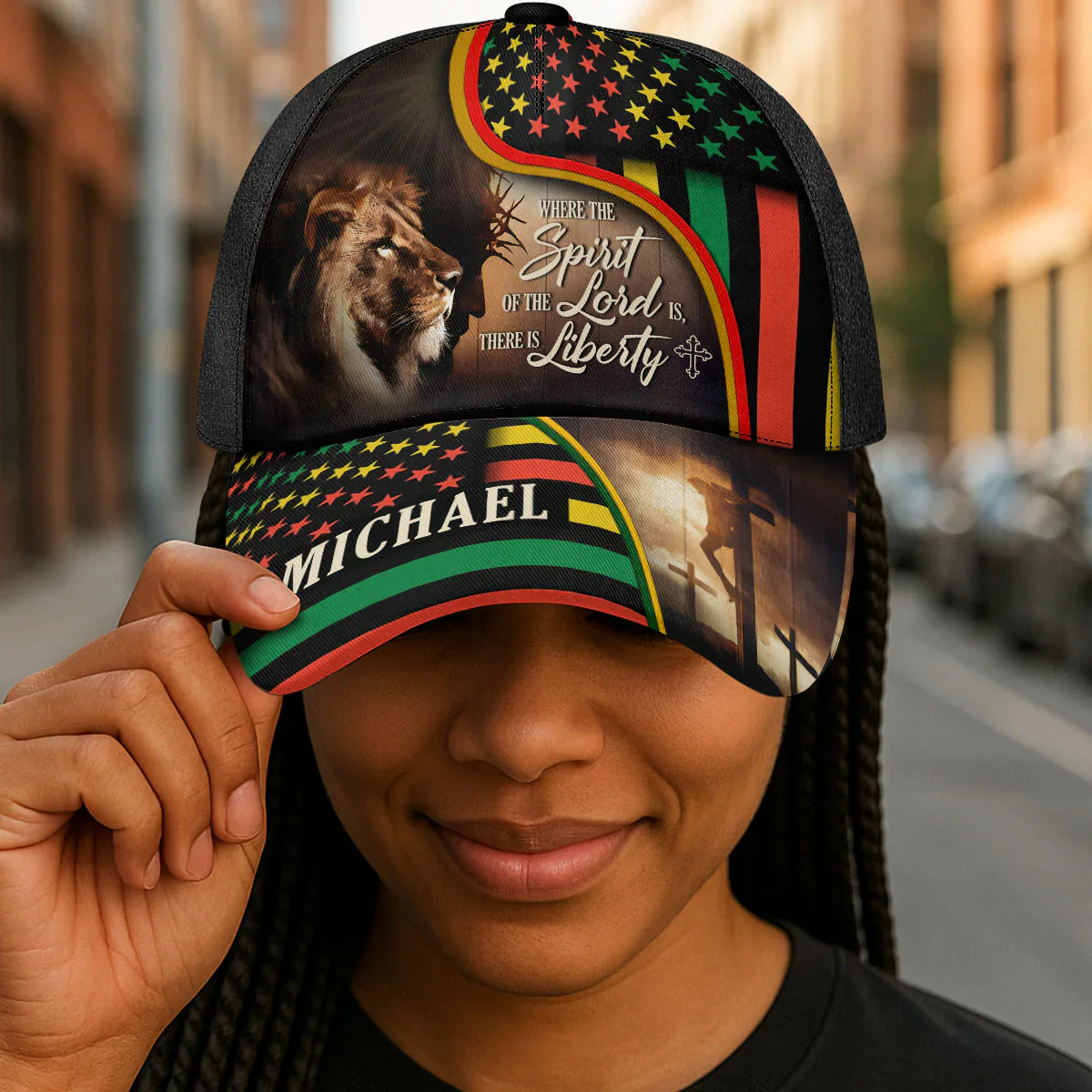 Where The Spirit Of The Lord Is There Is Liberty - Personalized Classic Cap - Juneteenth, Black Pride - Image 2