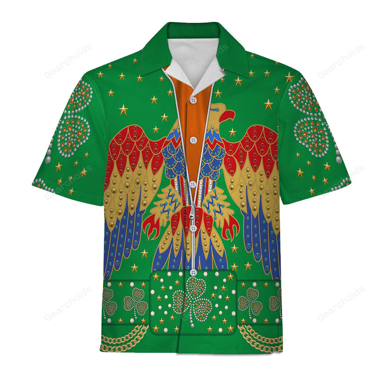 Elvis Presley EAGLE Green - Costume Cosplay Hawaiian Shirt CSELV036