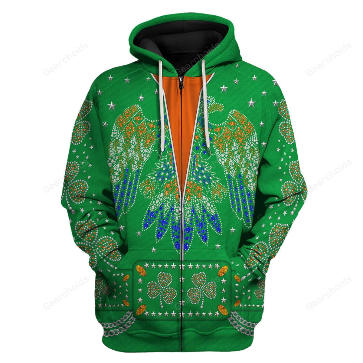 Celebrating the King: Elvis Presley Green - Costume Cosplay Hoodie Sweatshirt Sweatpants CSELV025 - Image 3