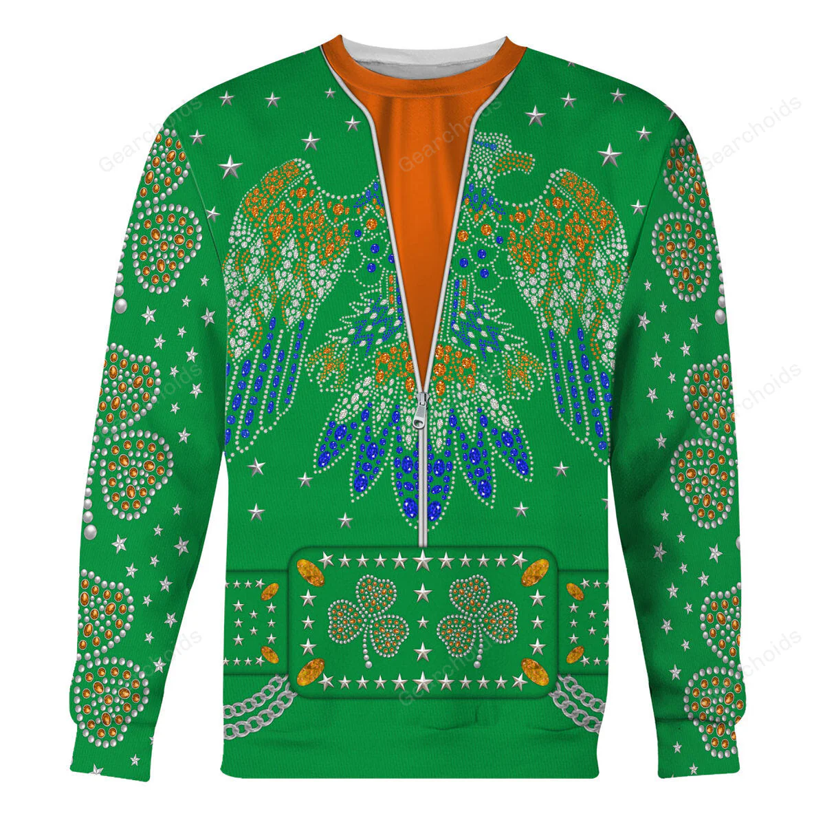 Celebrating the King: Elvis Presley Green - Costume Cosplay Hoodie Sweatshirt Sweatpants CSELV025 - Image 5