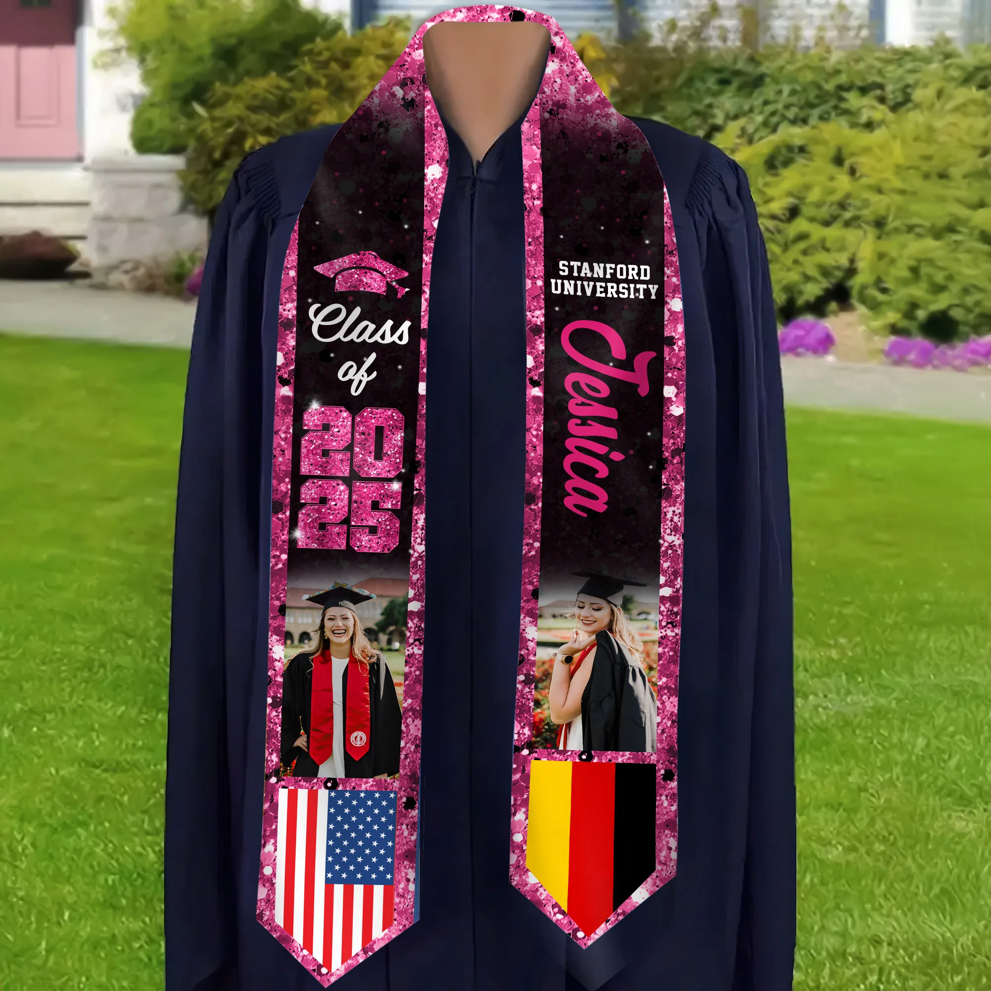 Celebration Graduation Flag - Personalized Graduation Stoles - Graduation Gift, Senior Gift | Custom Photo NH96 - Image 3