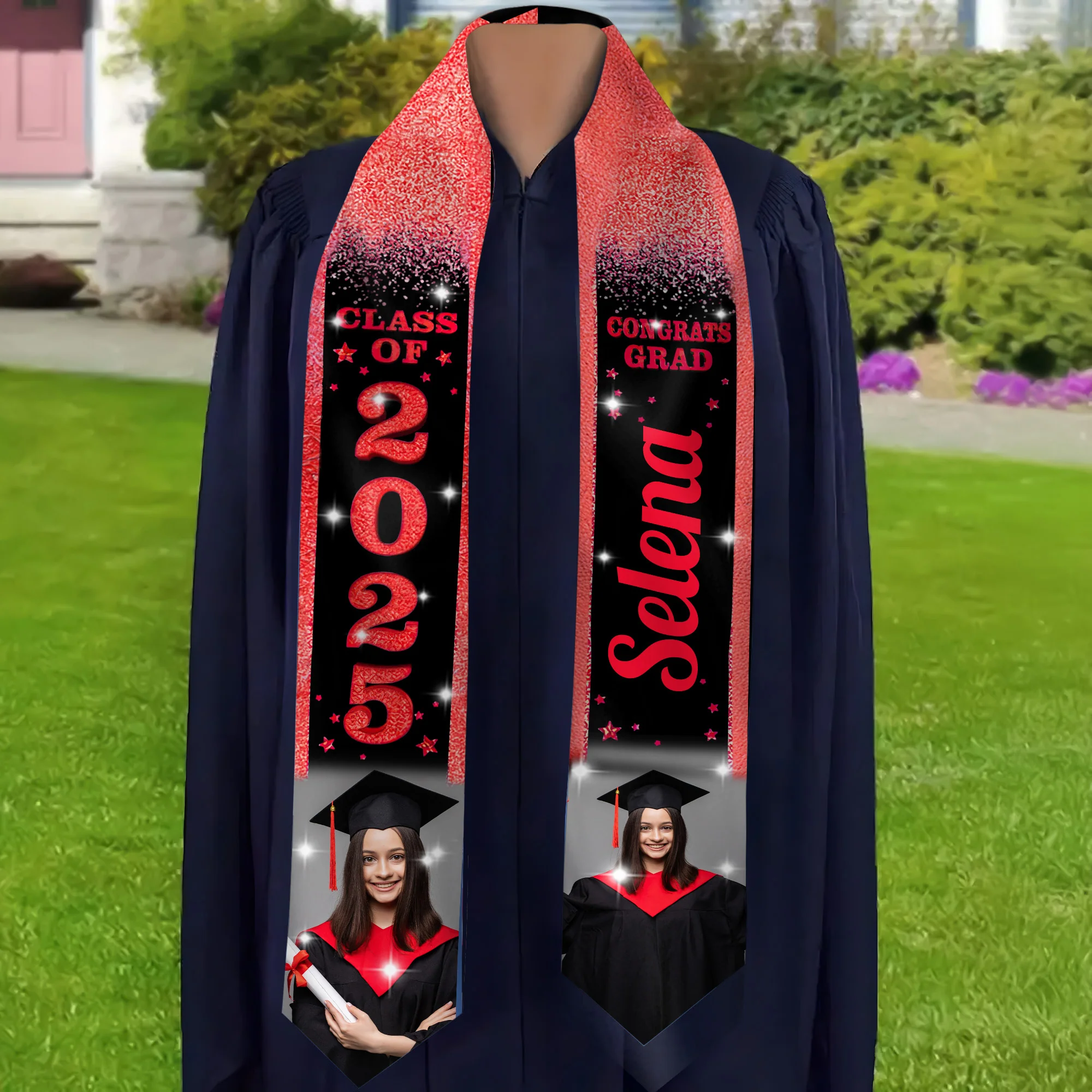 Celebration Graduation Glitter - Personalized Graduation Stoles - Graduation Gift, Senior Gift | Custom Photo NH96 - Image 3