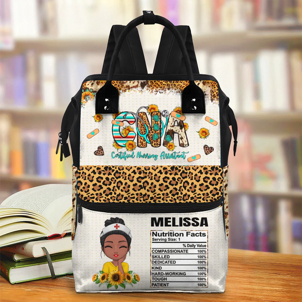 Certified Nursing Assistant Nutrition Facts - Personalized Duckbilled Backpack - Gift For CNA, Nurse | NR3 HH01 - Image 2