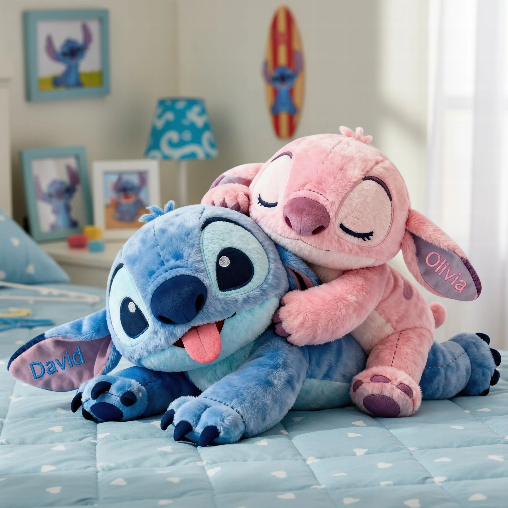 Cheeky Pink & Blue Sti Couple - Personalized Custom Shaped Pillow - Gift For Couple, Fan Movies | HH01