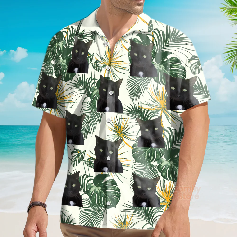 Custom Photo Funny Photo Tropical Aloha For Pet Lovers - Hawaiian Shirt - Image 3