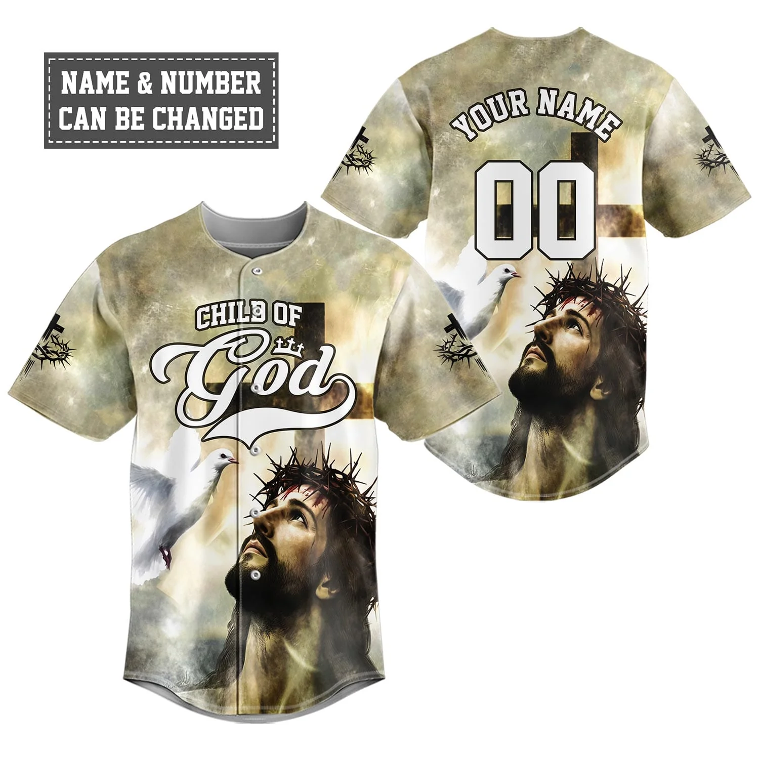 Child of God – Divine Grace Jesus Baseball Jersey Bundle - Image 2