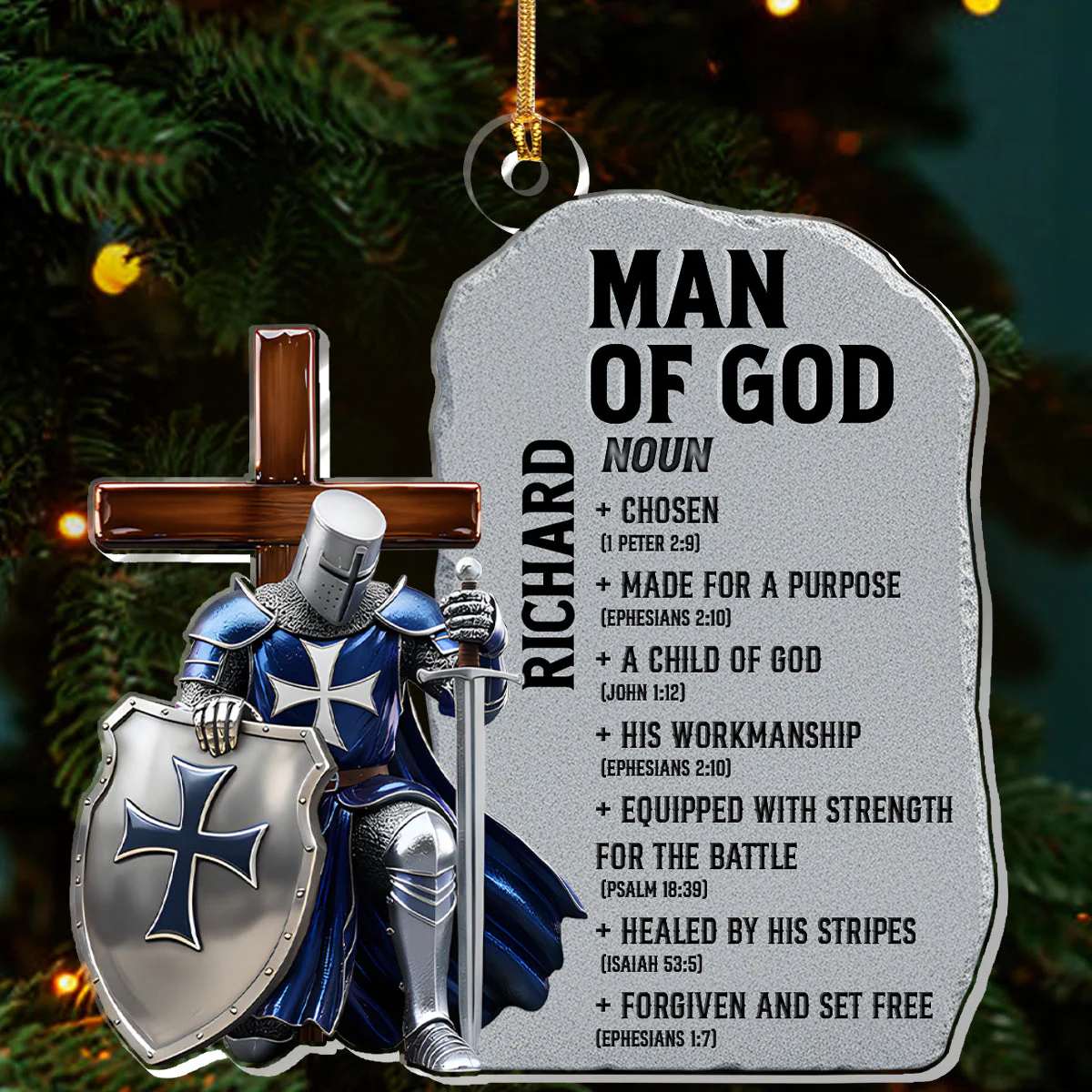Child Of God | Personalized 1-Layer Acrylic Ornament - Image 3
