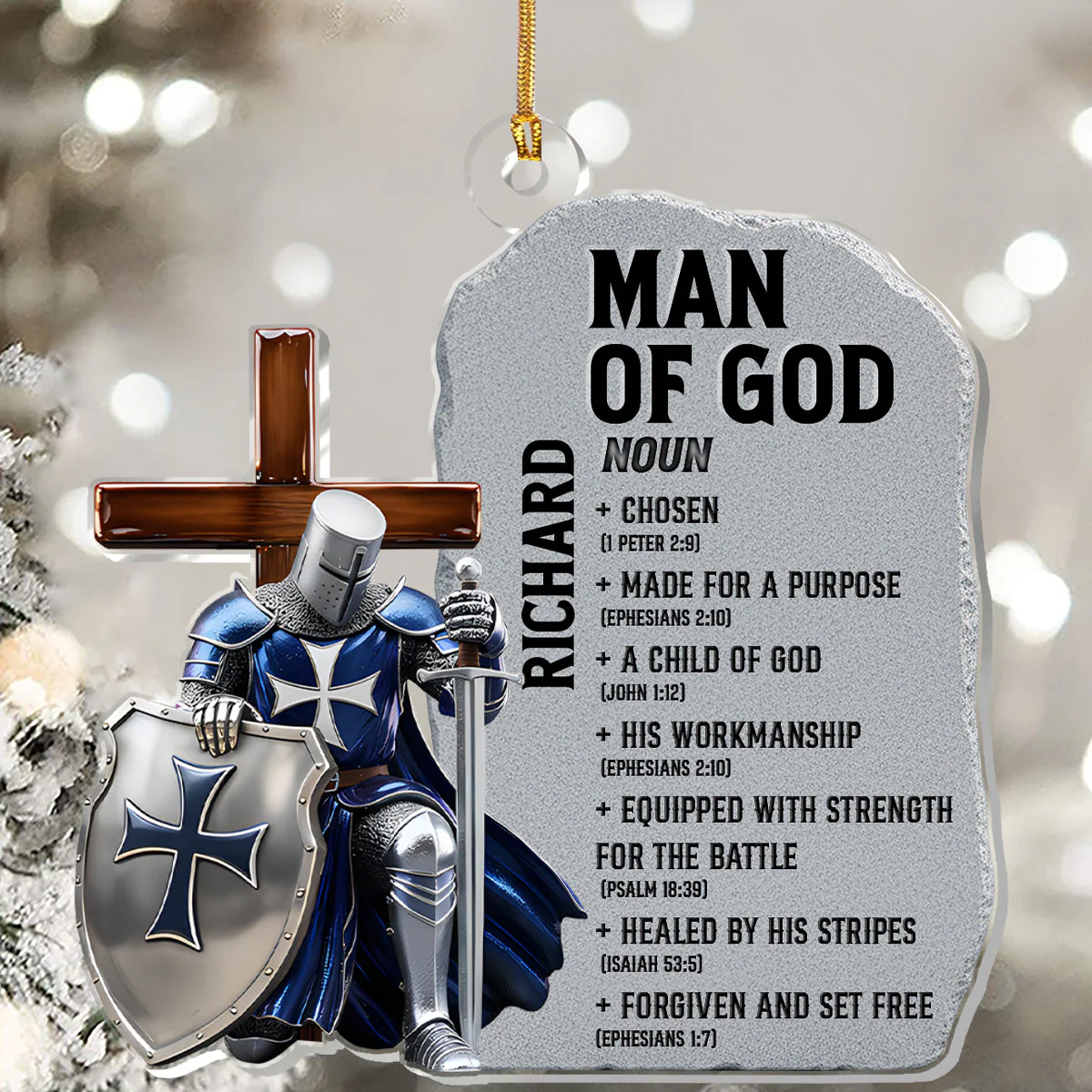 Child Of God | Personalized 1-Layer Acrylic Ornament - Image 5