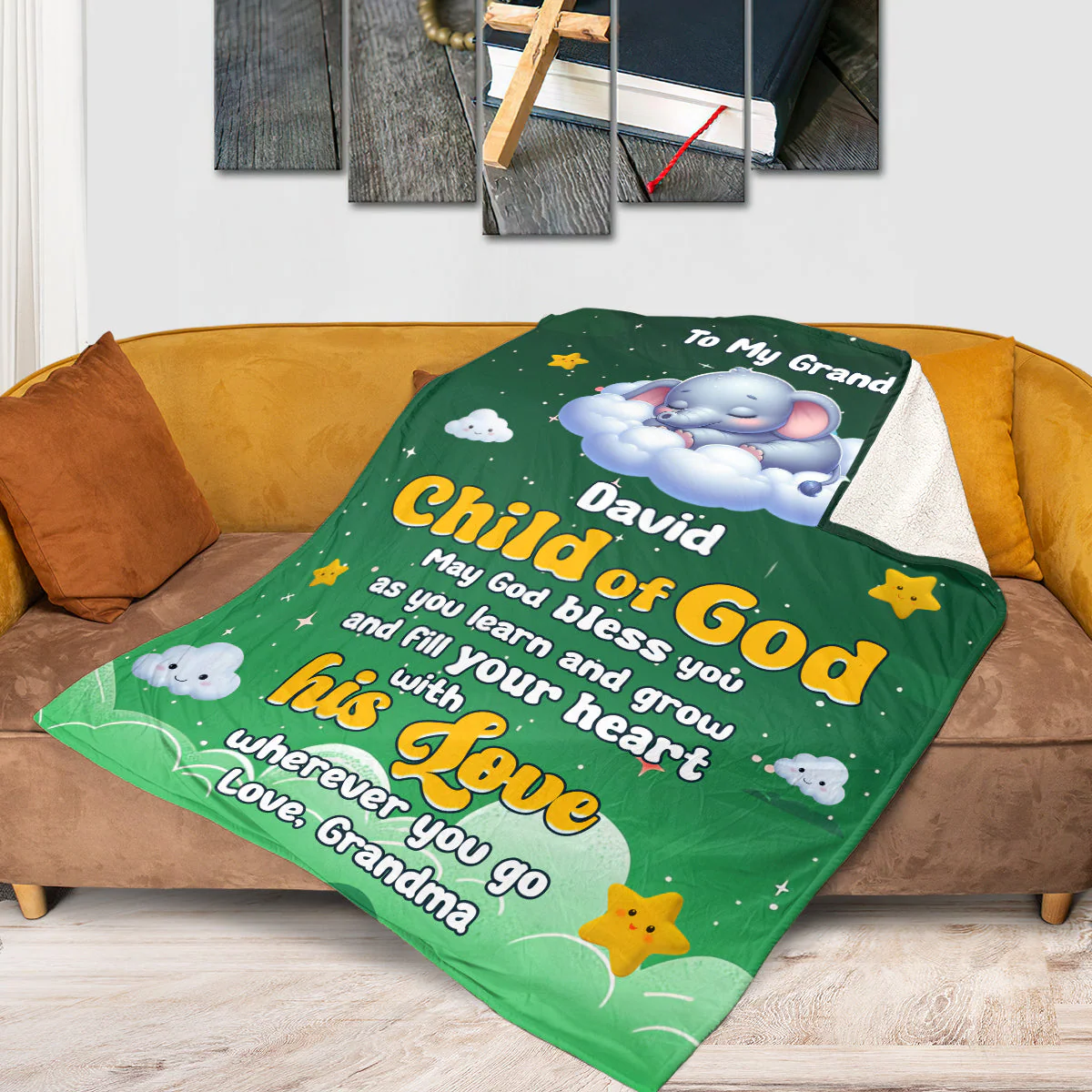 Child Of God - Personalized Fleece Blanket TD118 - Image 2