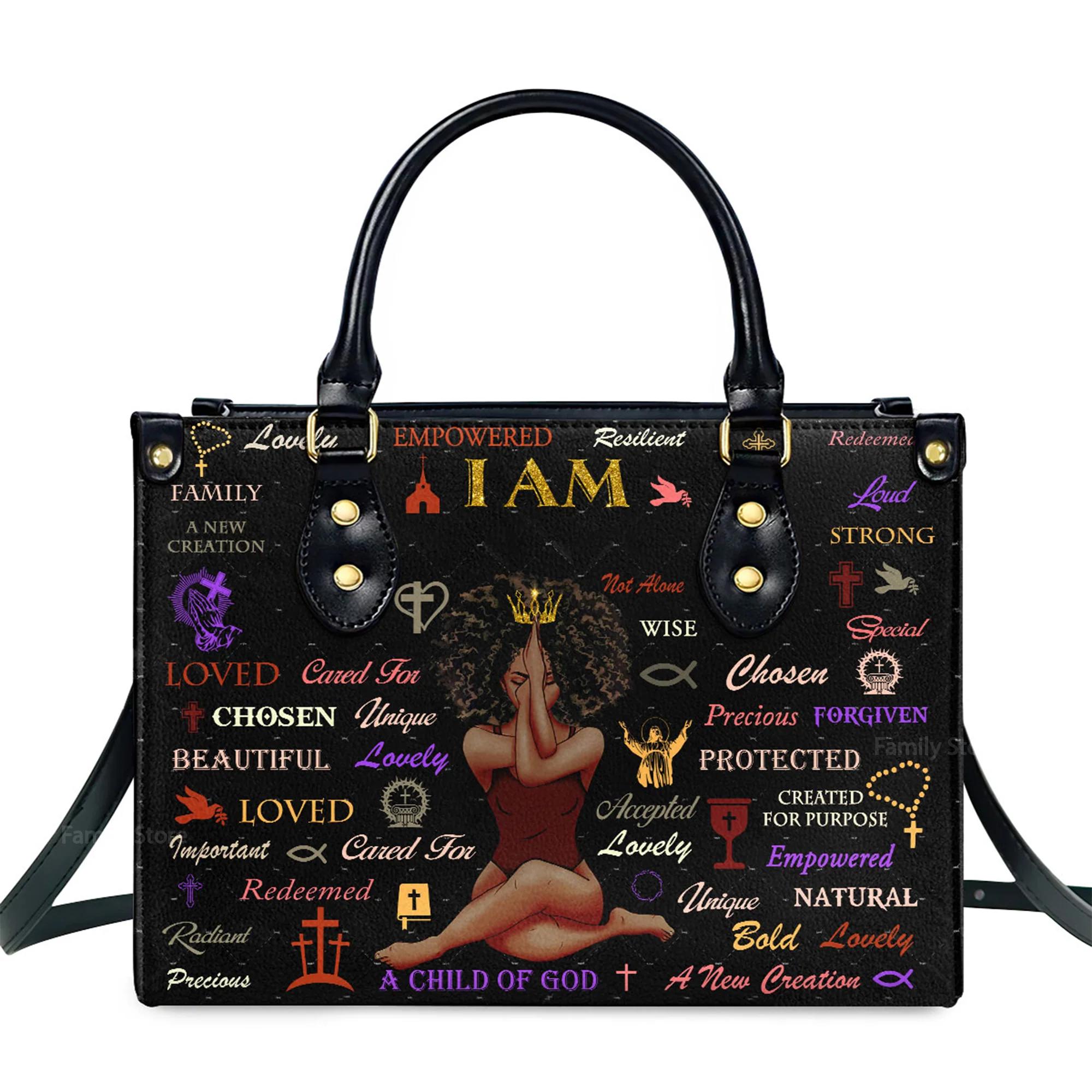 Child Of God - Personalized Leather Handbag With Handle - AT4081250 - Image 2