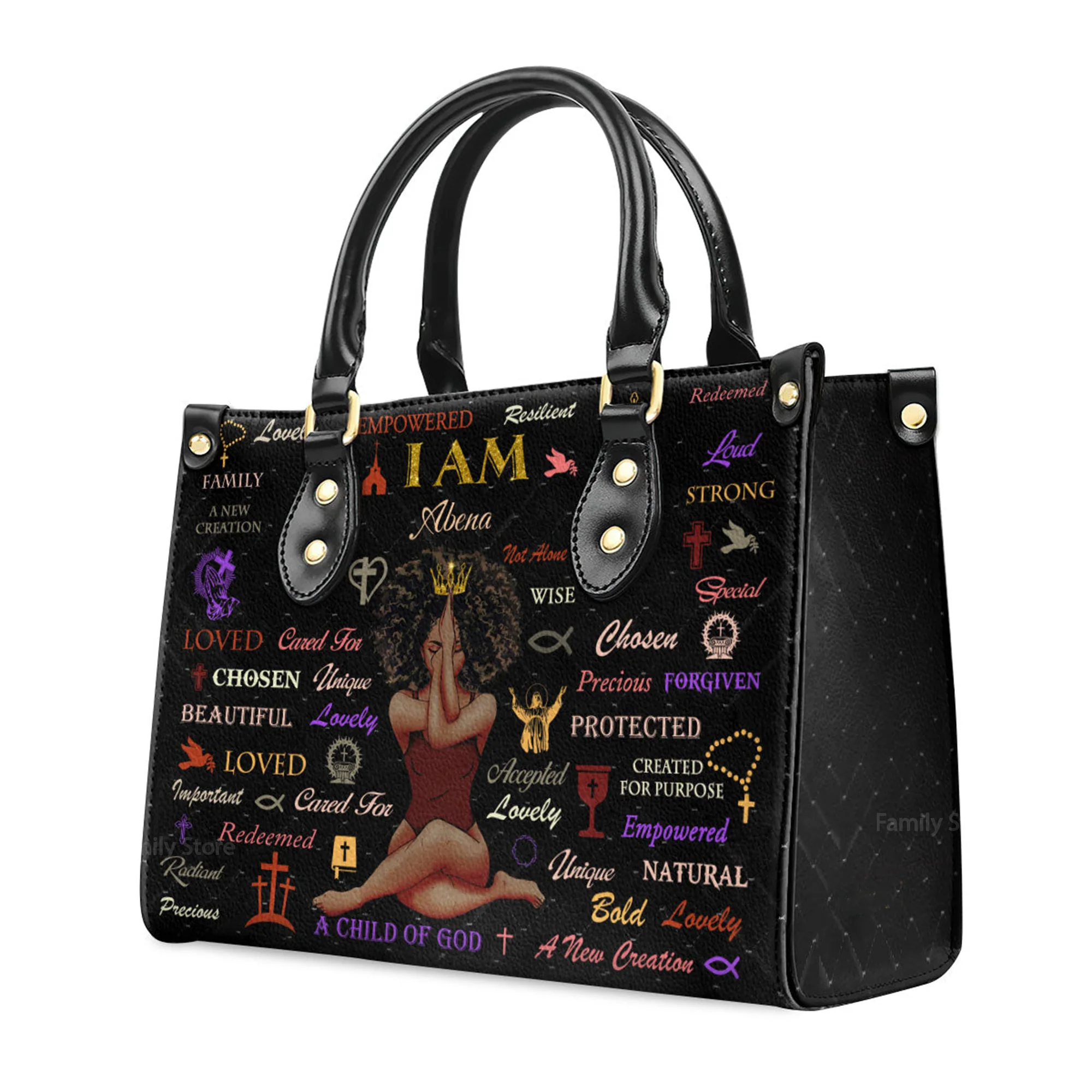 Child Of God - Personalized Leather Handbag With Handle - AT4081250 - Image 3
