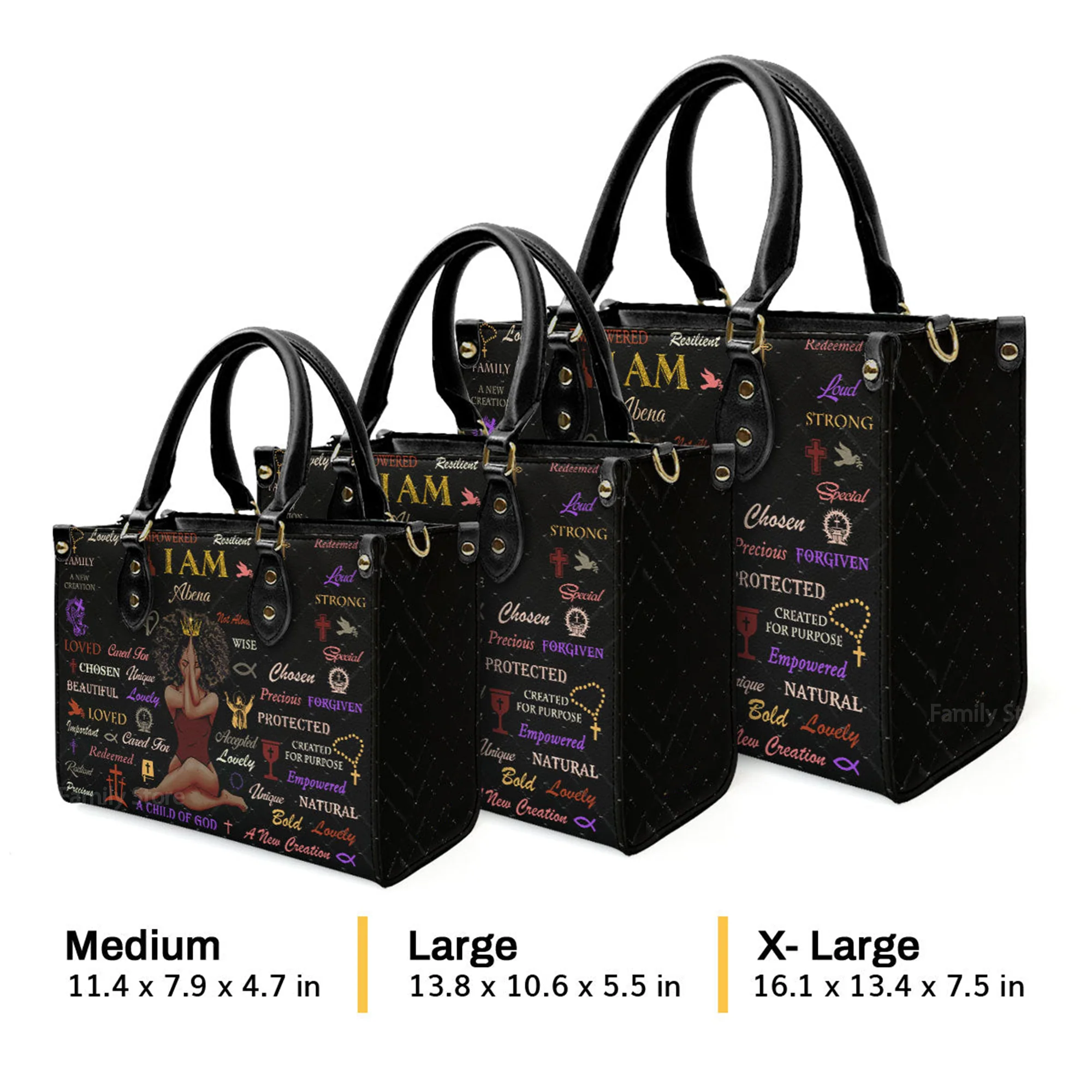 Child Of God - Personalized Leather Handbag With Handle - AT4081250 - Image 4