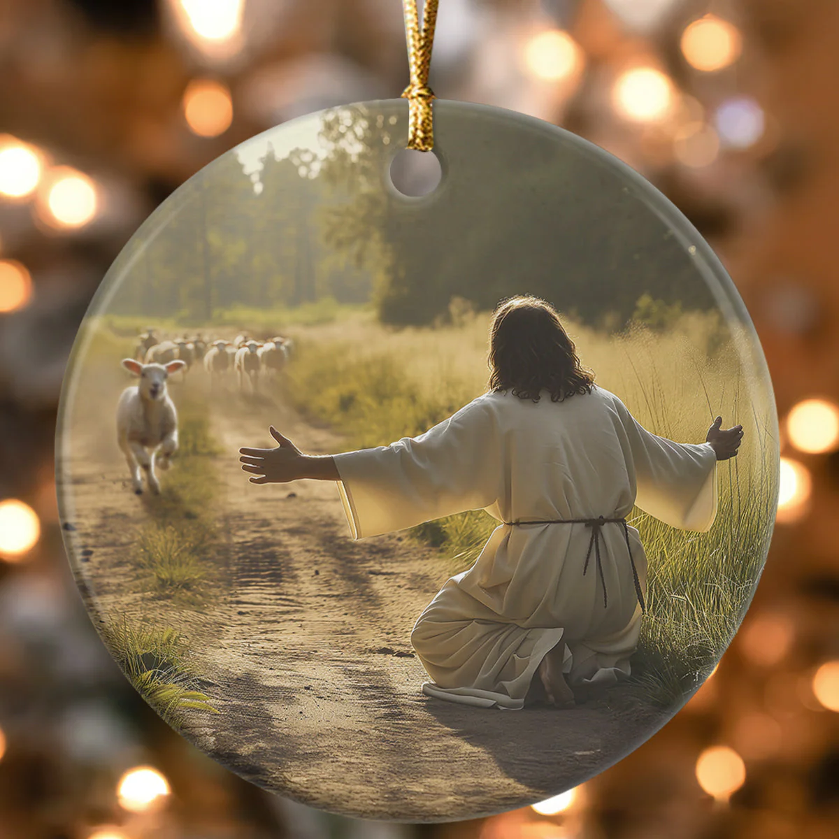 Child Of God - Personalized Round Shaped Ceramic Ornament HL128 - Image 4
