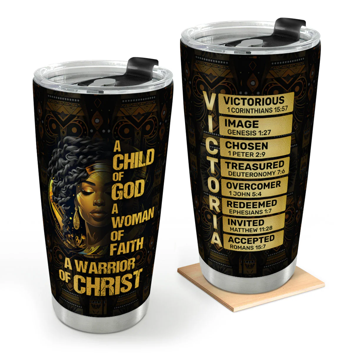 Child Of God Warrior Of Christ - Personalized Christian Stainless Steel Tumbler - Gift For Her, Wife, Mom HD95