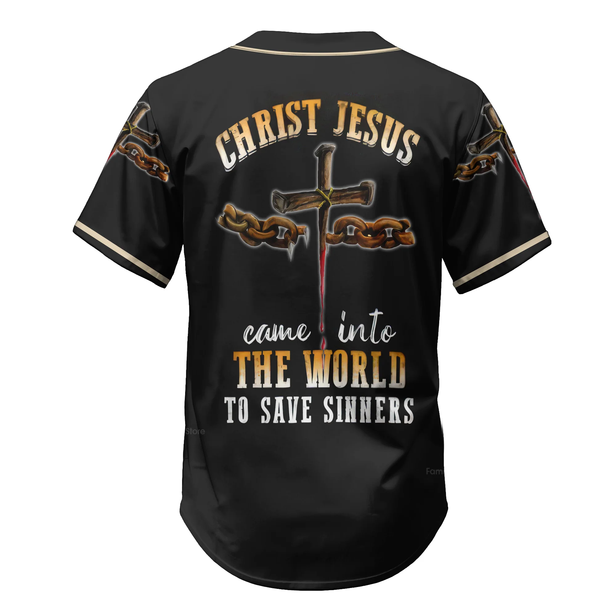 Christ Jesus Came Into The World To Save - Baseball Jersey - Christant Gift For Him - Image 7