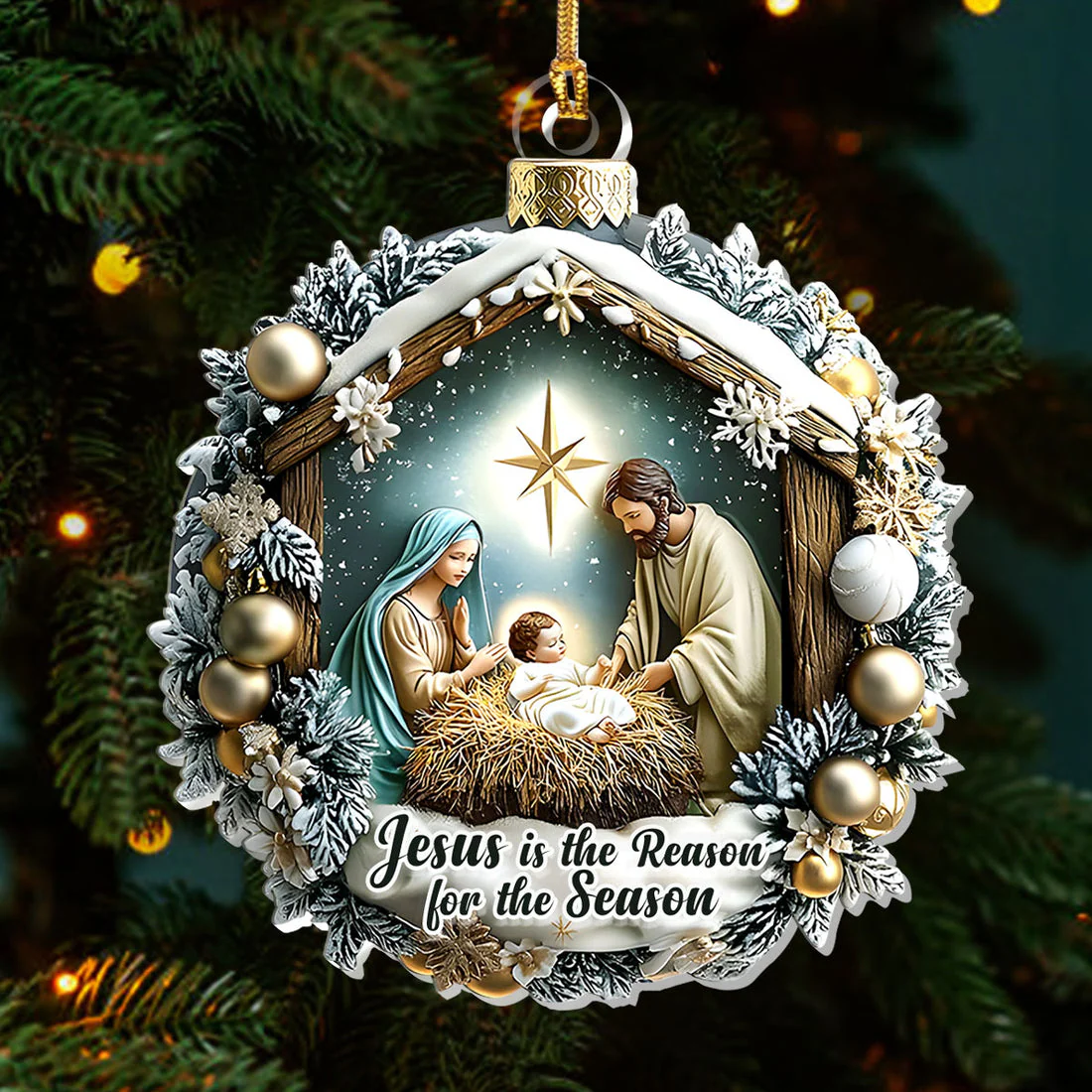 Christ Our Reason - Acrylic Ornament - Gift For Christmas TD118