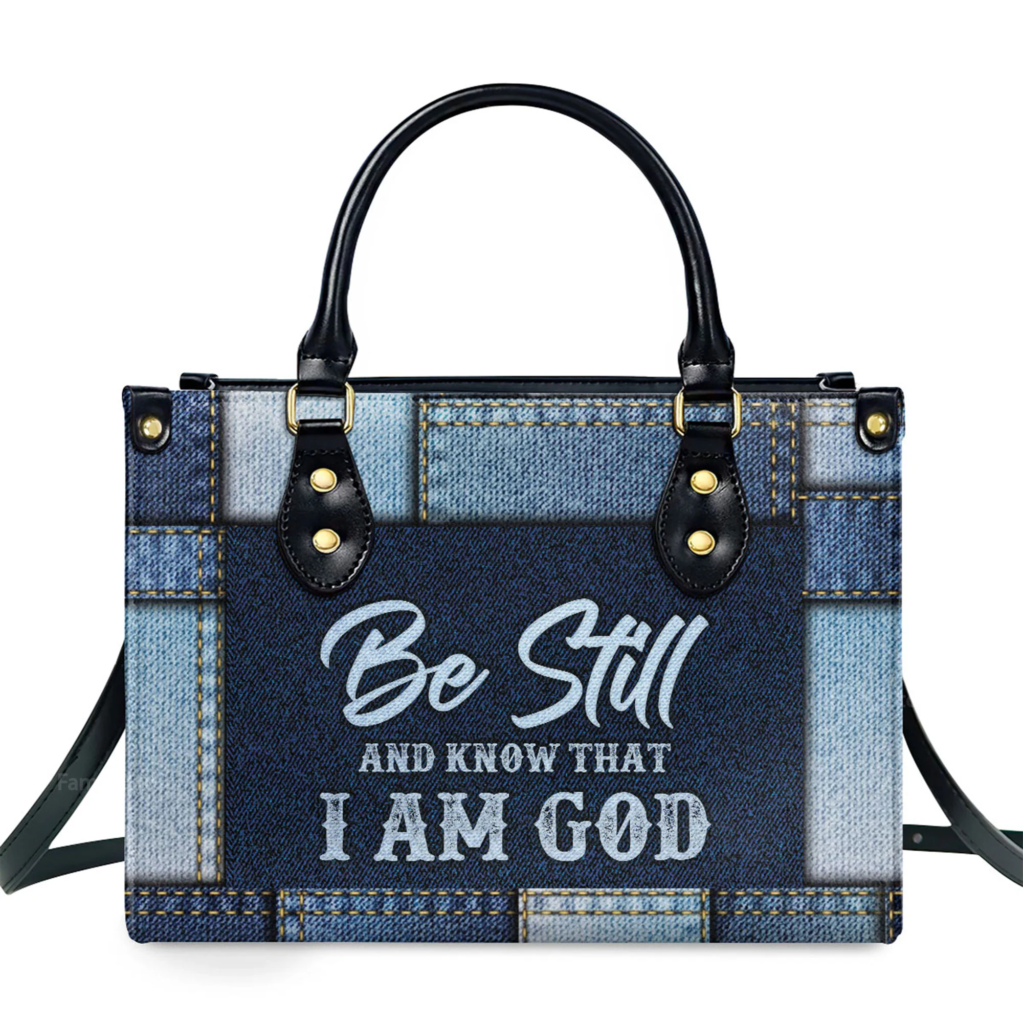 Christian Be Still And Know That I Am God - Unique Personalized Leather Handbag - AT4081449 - Image 2