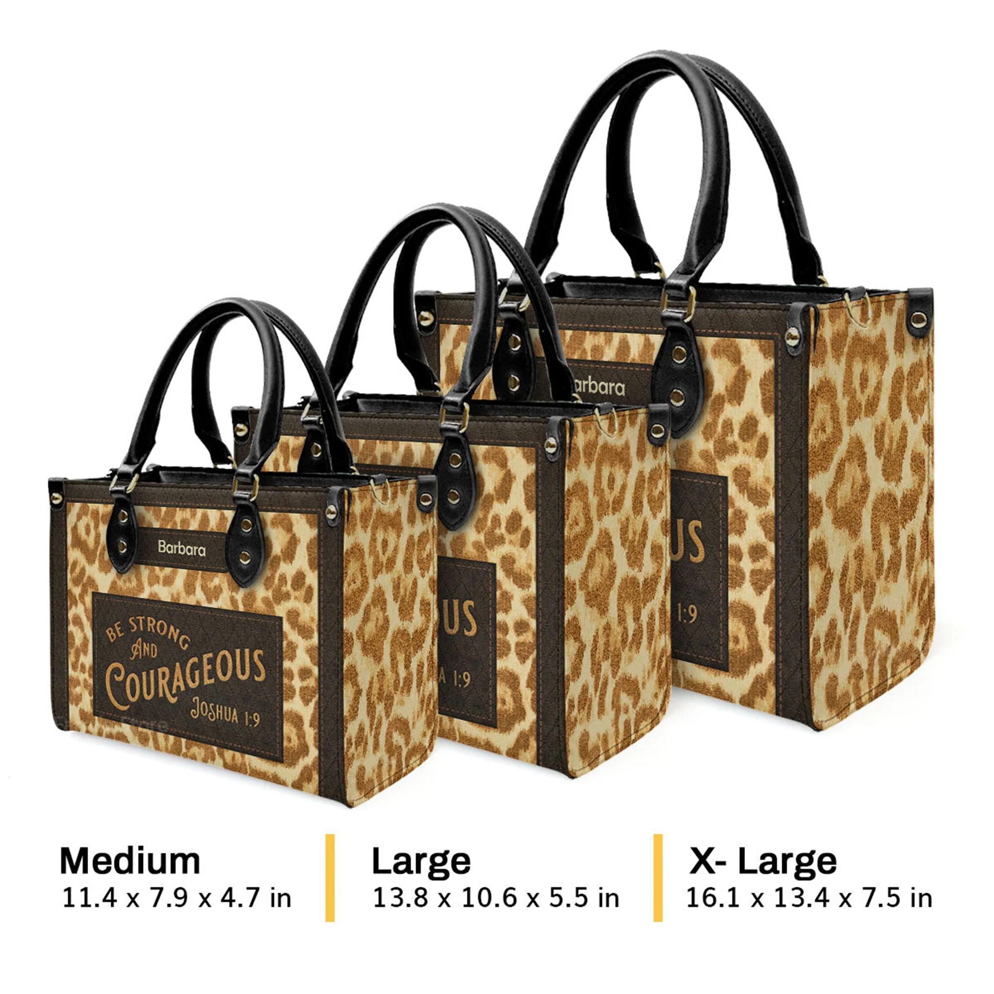 Christian Gift For Women's Ministry Be Strong And Courageous Joshua 1:9 - Unique Personalized Leather Handbag - AT4080844 - Image 4