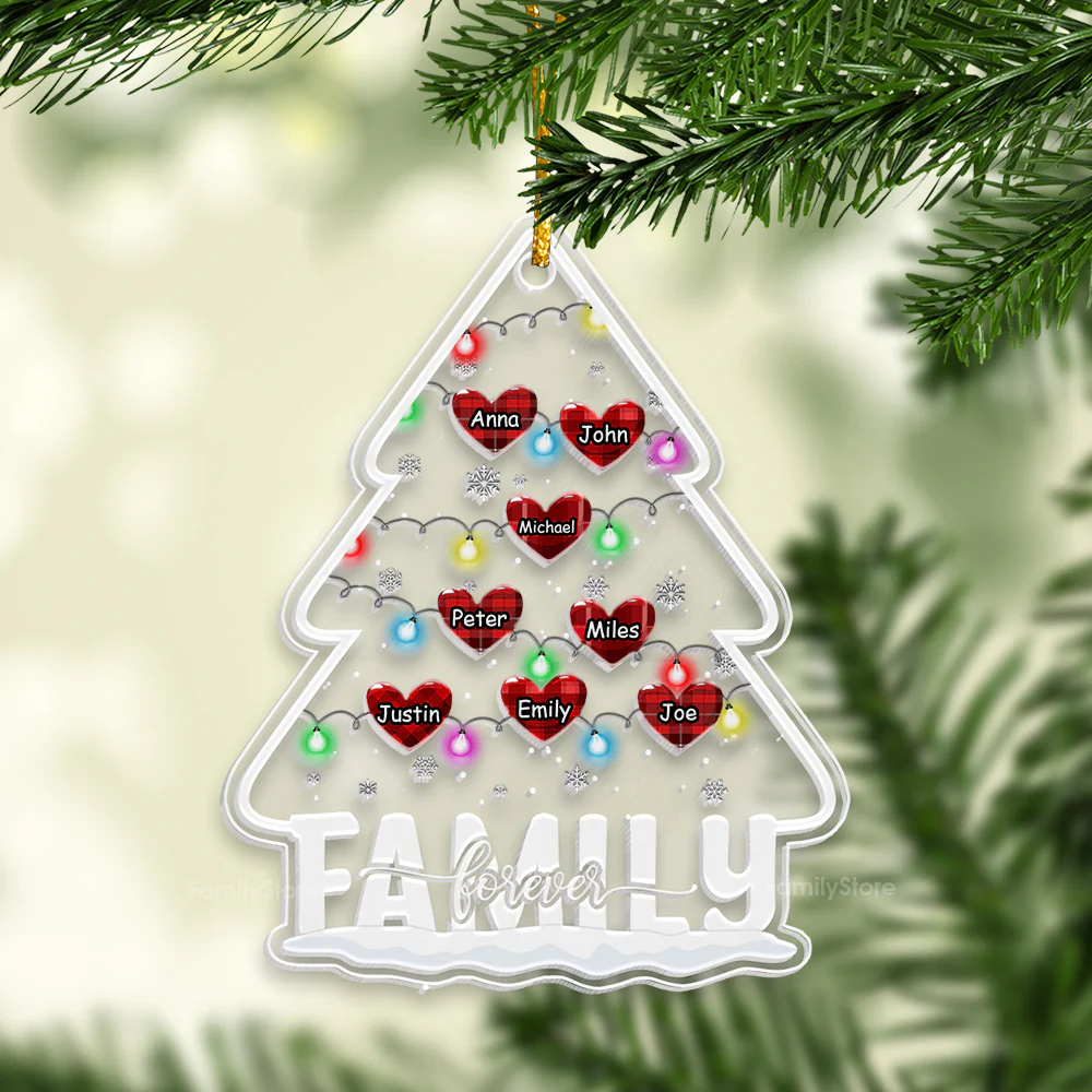 Christmas Family Tree Sweet Heart - Gift For Family - Personalized Acrylic Ornament - NA94 - Image 3