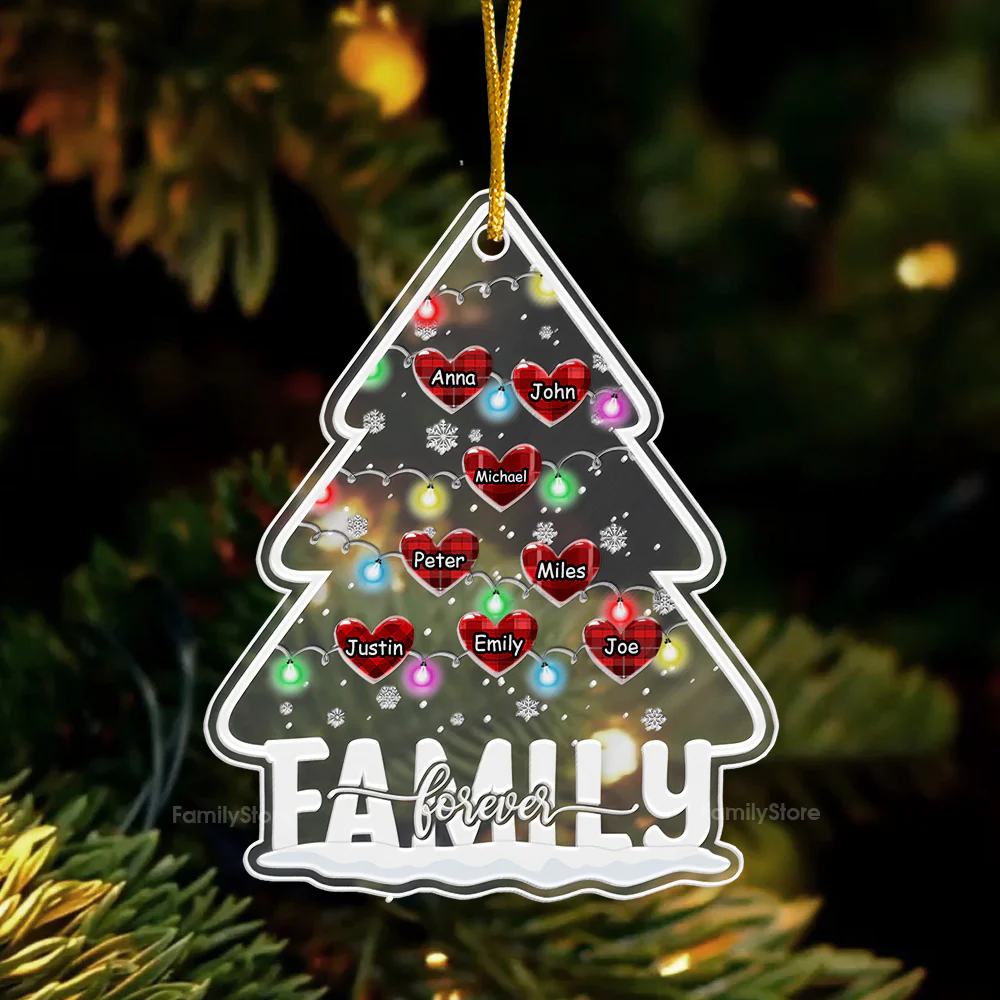 Christmas Family Tree Sweet Heart - Gift For Family - Personalized Acrylic Ornament - NA94 - Image 4