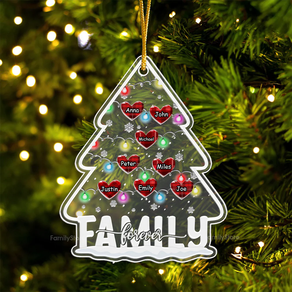 Christmas Family Tree Sweet Heart - Gift For Family - Personalized Acrylic Ornament - NA94 - Image 6
