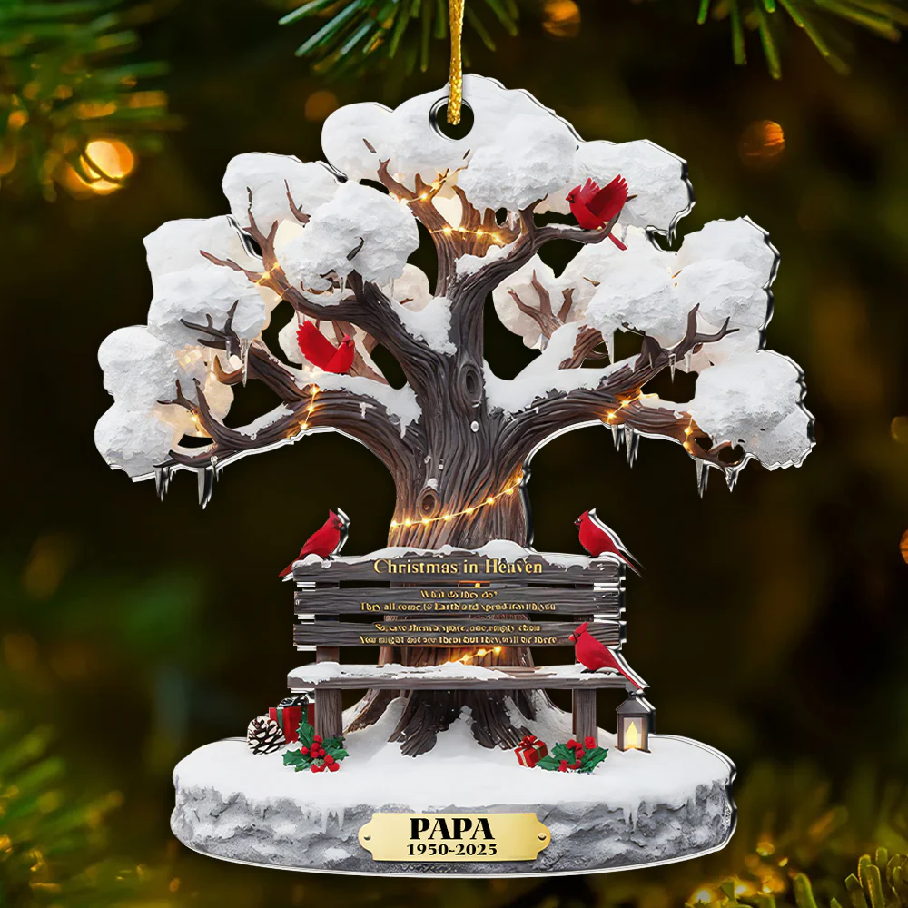 Christmas In Heaven - Personalized Acrylic Ornament - Gift For Family, Memorial Human HH01 - Image 2