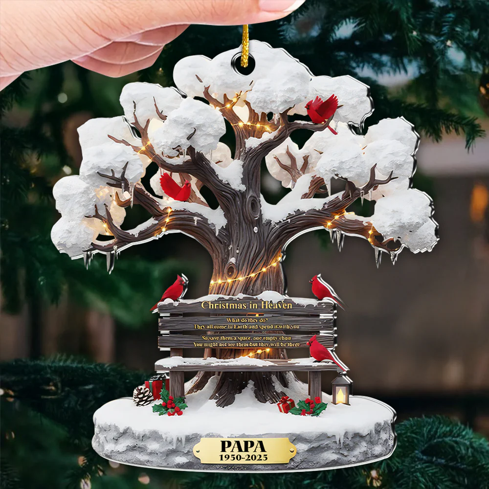Christmas In Heaven - Personalized Acrylic Ornament - Gift For Family, Memorial Human HH01 - Image 3