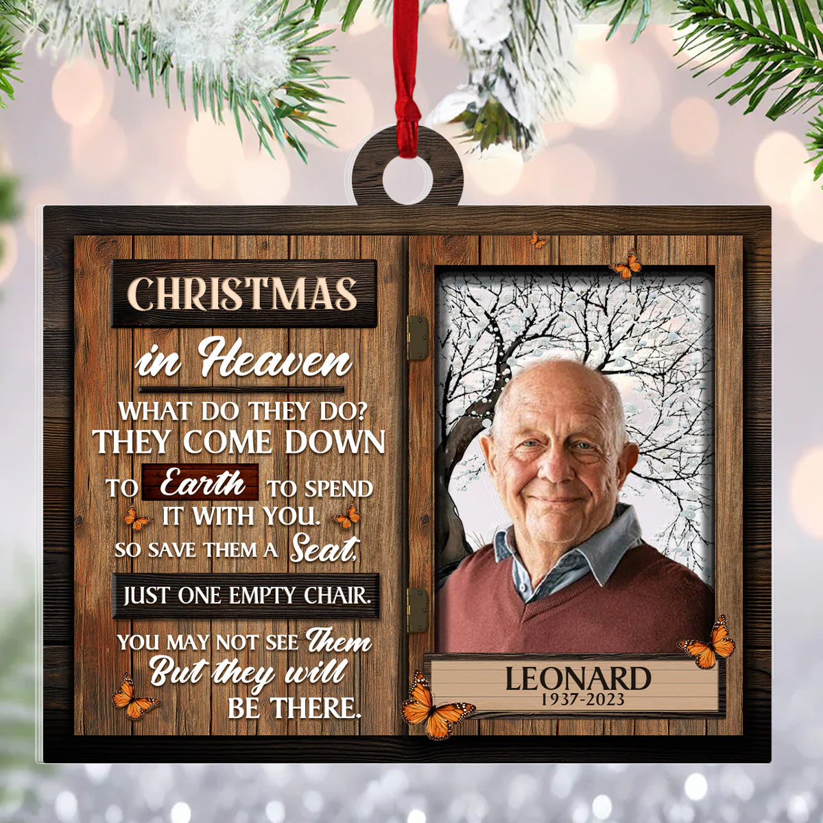 Christmas in Heaven - Personalized Acrylic Ornament TD118