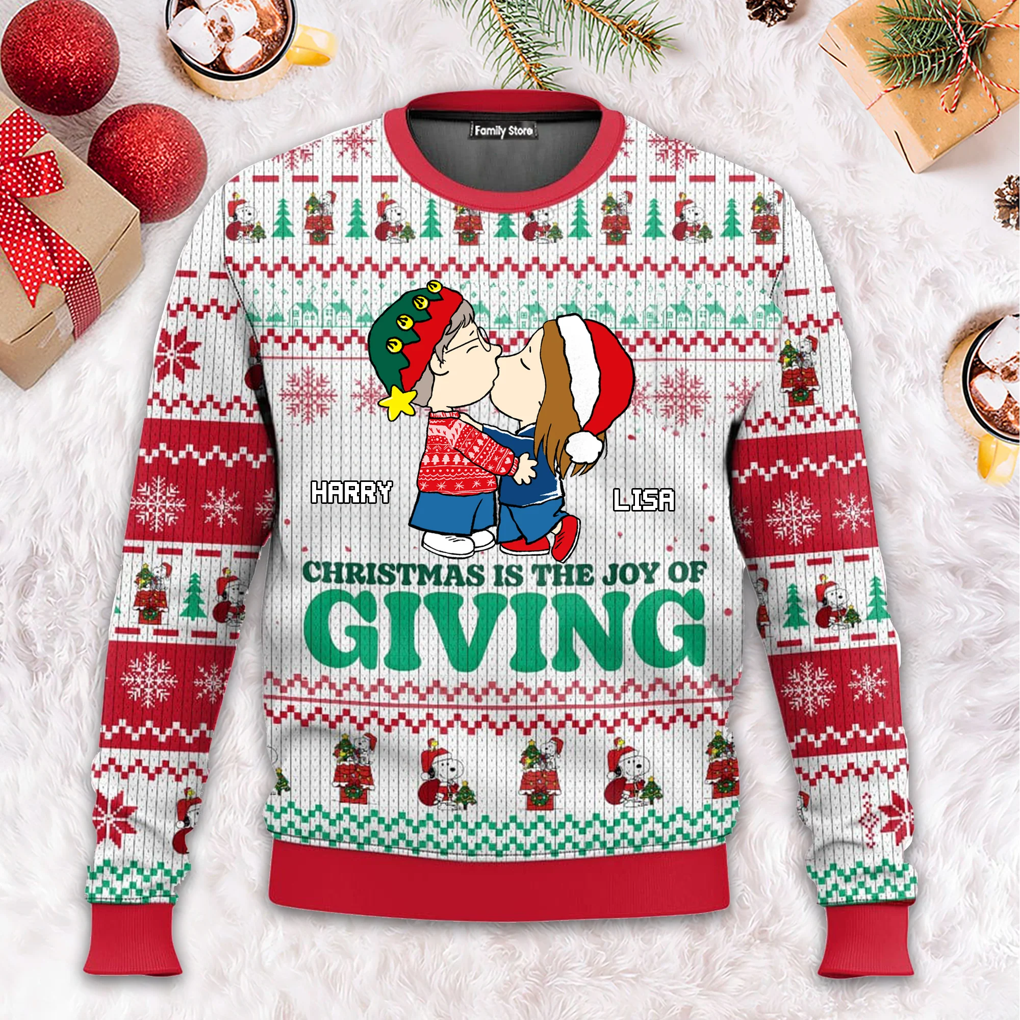 Christmas Is The Joy Of Giving Peanut - Gift For Couples - Personalized Ugly Sweatshirt - CL45 NH96