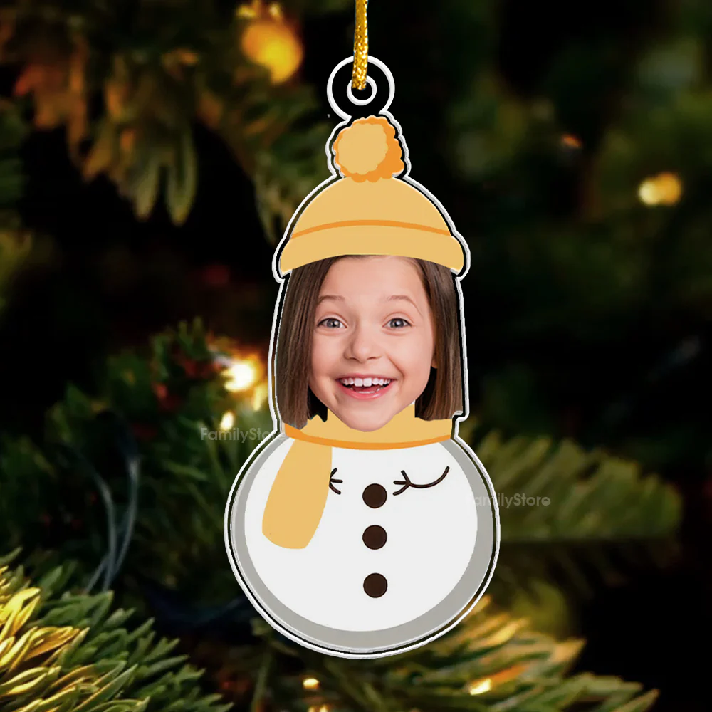 Custom Photo Christmas Snowman With Kids - Gift For Family - Personalized Acrylic Ornament - NA94 - Image 3