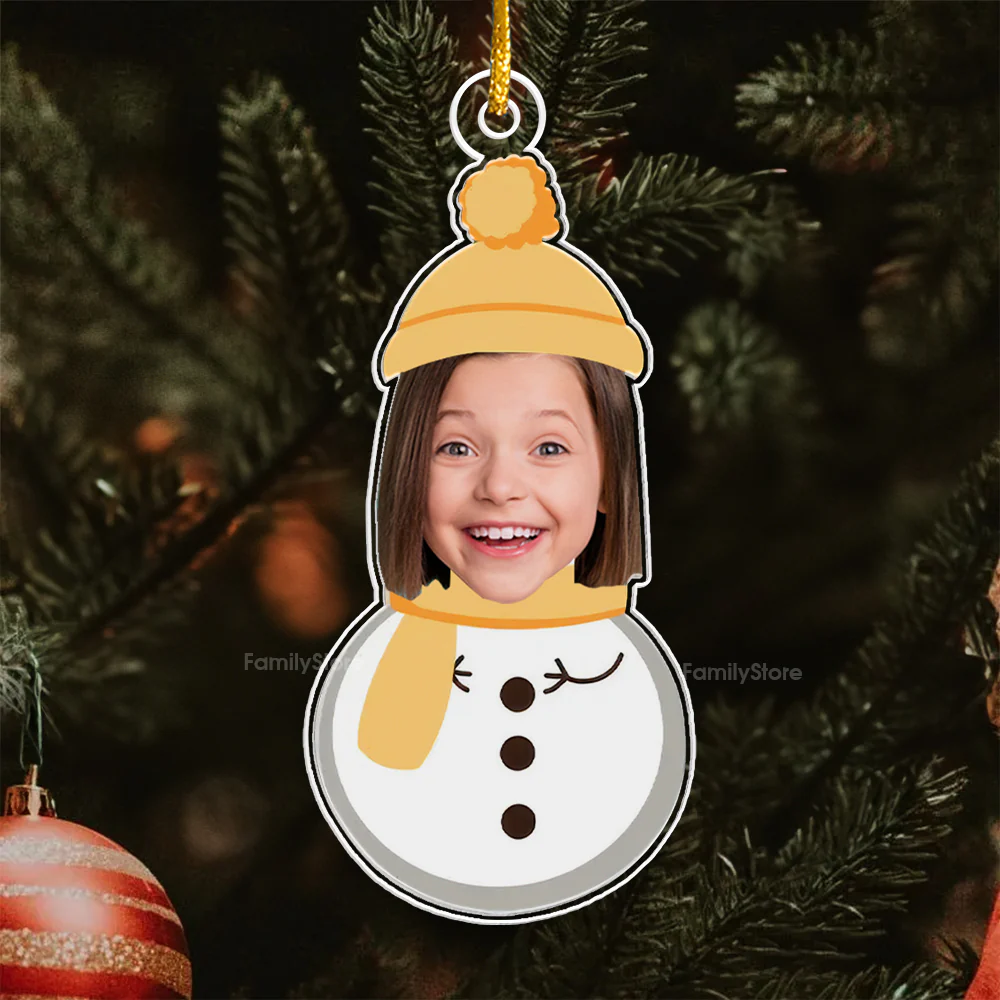 Custom Photo Christmas Snowman With Kids - Gift For Family - Personalized Acrylic Ornament - NA94 - Image 4