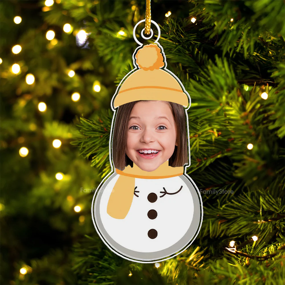 Custom Photo Christmas Snowman With Kids - Gift For Family - Personalized Acrylic Ornament - NA94 - Image 5