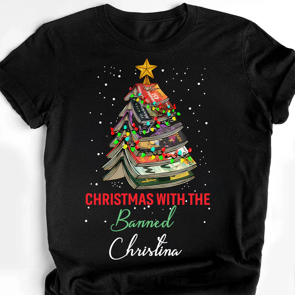 Christmas With The Banned - Personalized T-shirt - Gift For Book Lovers, Christmas HH01 - Image 3