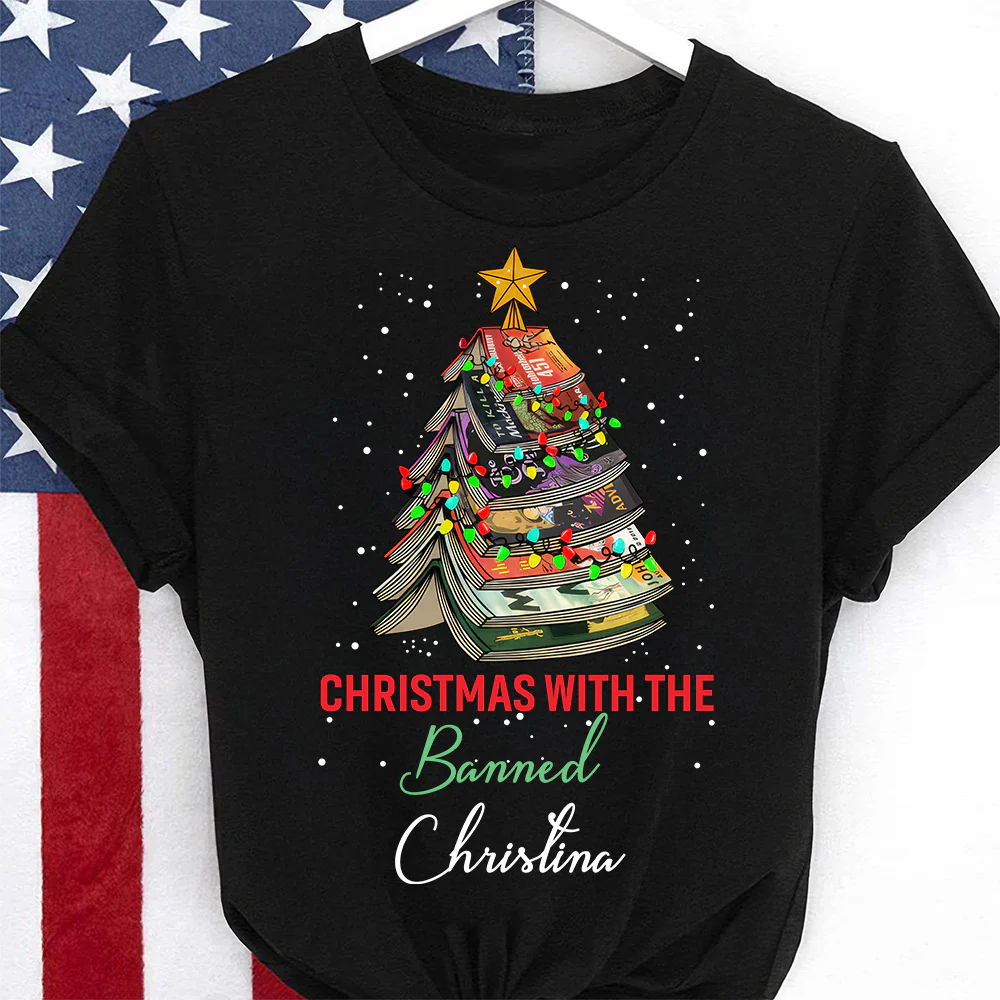 Christmas With The Banned - Personalized T-shirt - Gift For Book Lovers, Christmas HH01 - Image 5