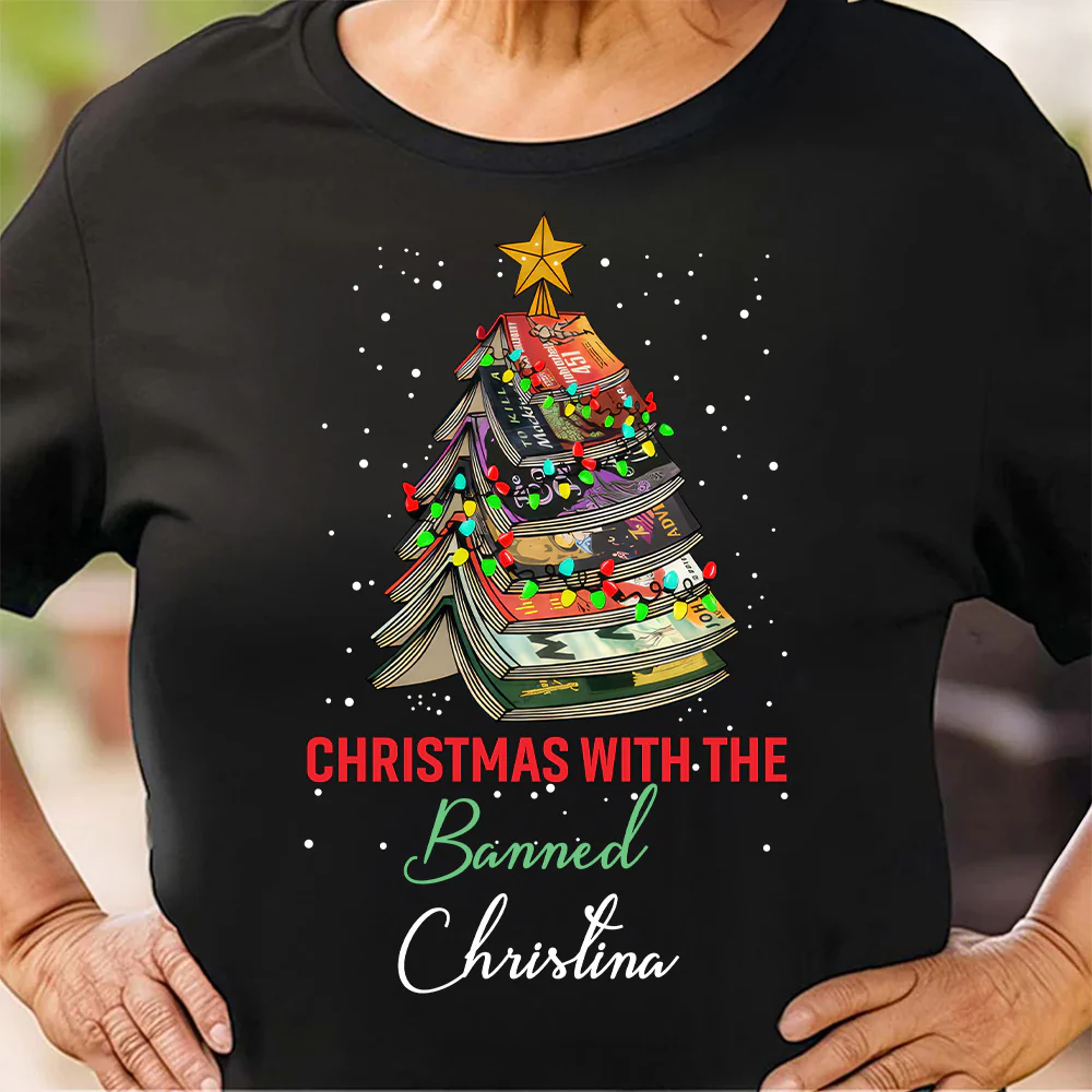 Christmas With The Banned - Personalized T-shirt - Gift For Book Lovers, Christmas HH01 - Image 6