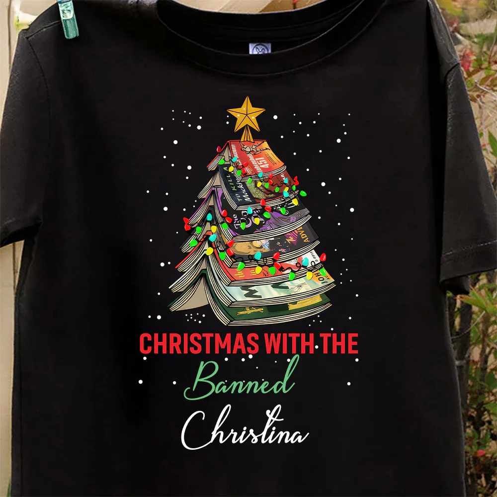 Christmas With The Banned - Personalized T-shirt - Gift For Book Lovers, Christmas HH01 - Image 7