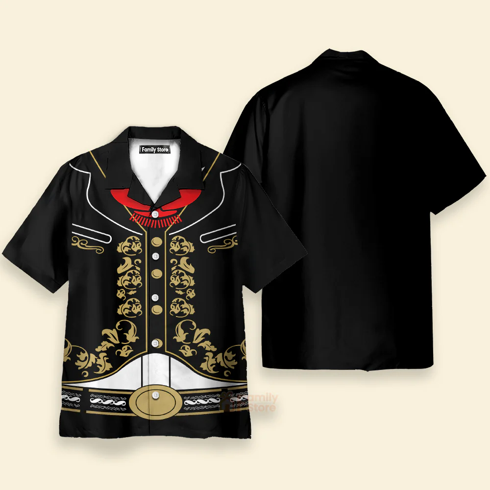 Cinco de Mayo Mariachi Mexico Costume Cartoon Hawaiian Shirt - Image 2