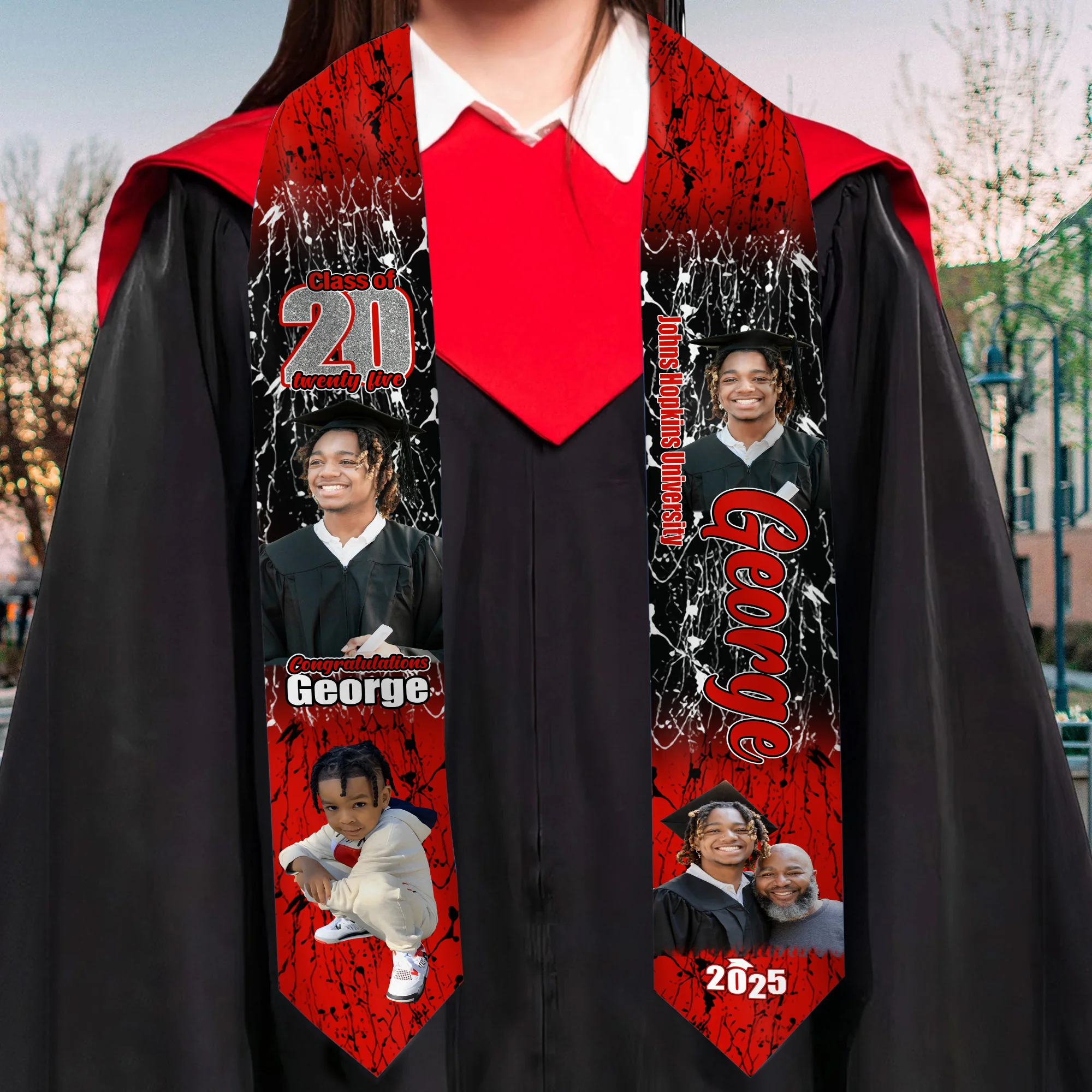 Class of 20 Twenty Five - Personalized Graduation Stoles - Graduation Gift, Senior Gift | Custom Photo NH96