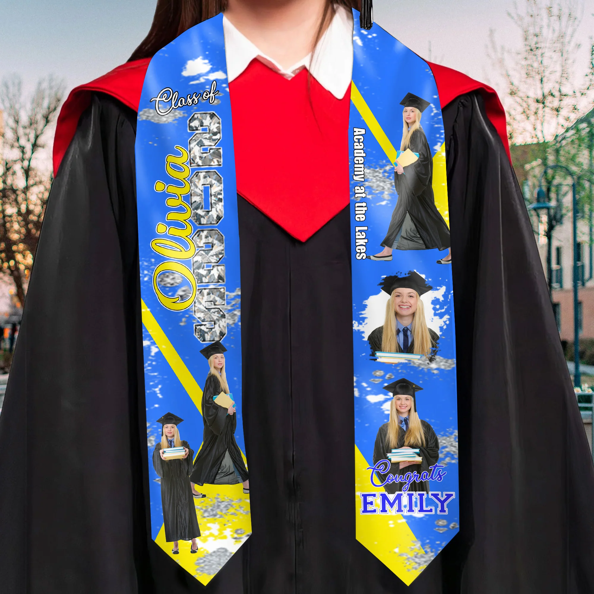 Class Of 2025 Congrats Graduation - Personalized Graduation Stoles - Graduation Gift, Senior Gift | Custom Photo NH96