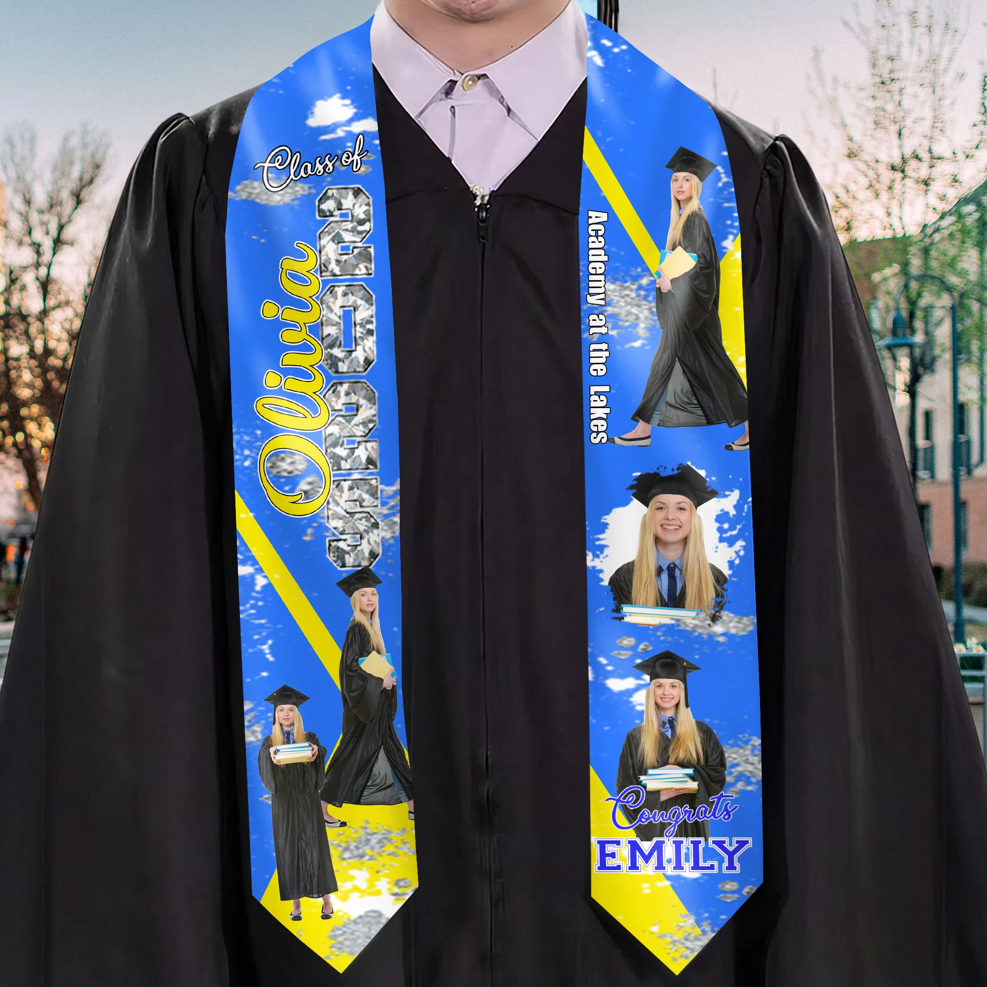 Class Of 2025 Congrats Graduation - Personalized Graduation Stoles - Graduation Gift, Senior Gift | Custom Photo NH96 - Image 2