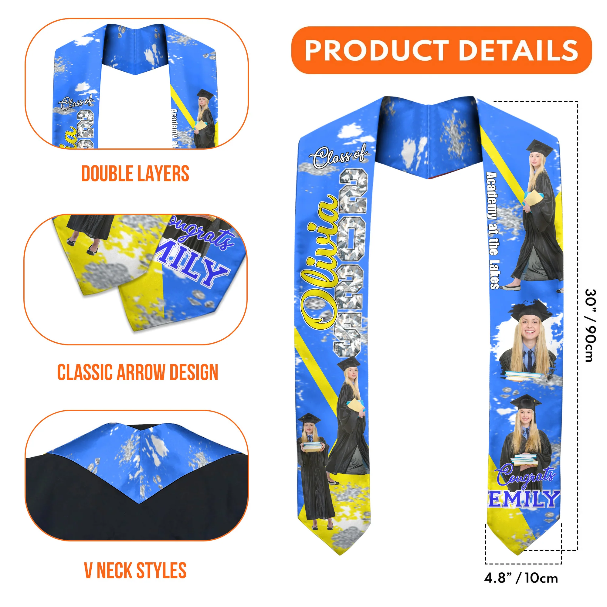 Class Of 2025 Congrats Graduation - Personalized Graduation Stoles - Graduation Gift, Senior Gift | Custom Photo NH96 - Image 5