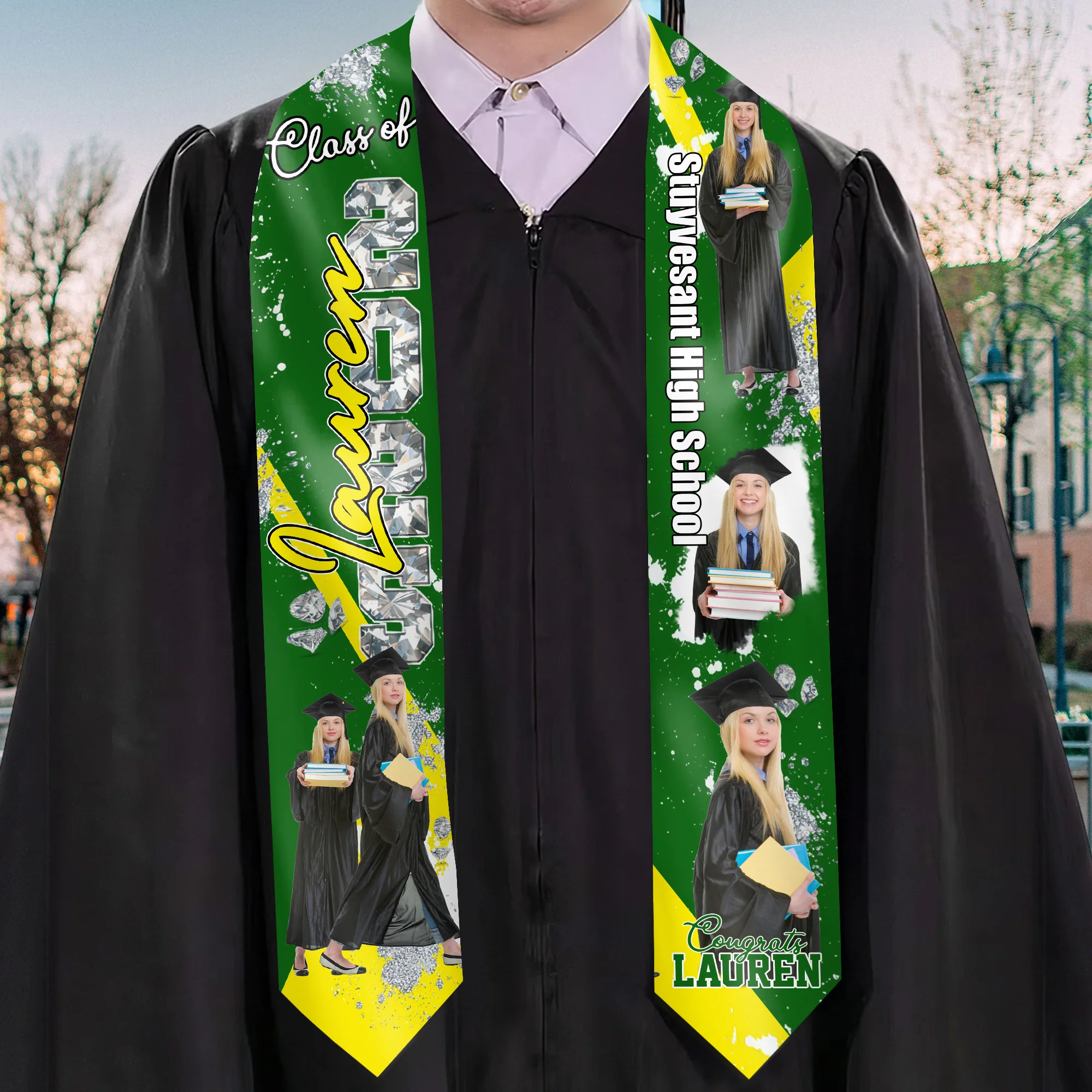 Class Of 2025 Congratulations Graduation - Personalized Graduation Stoles - Graduation Gift, Senior Gift | Custom Photo NH96 - Image 2
