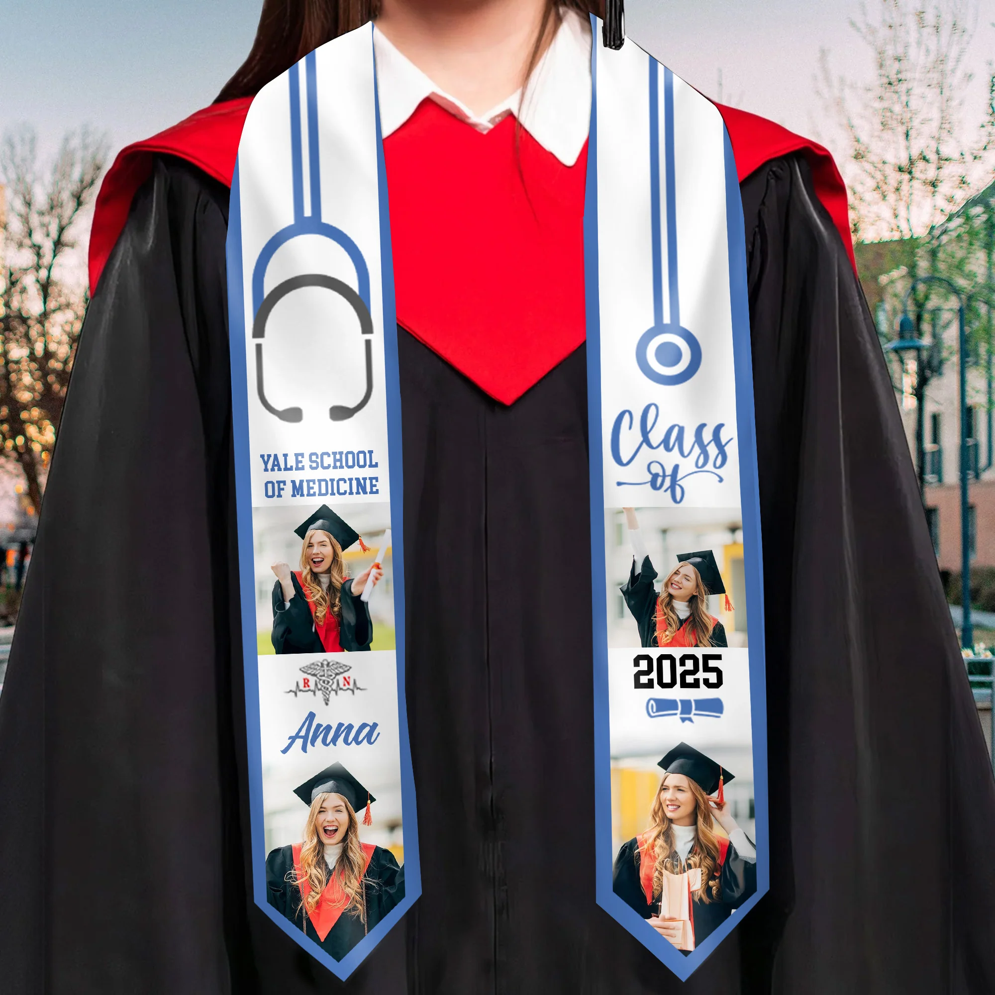 Class Of Nurses 2025 - Personalized Graduation Stoles - Graduation Gift, Senior Gift | Custom Photo NH96
