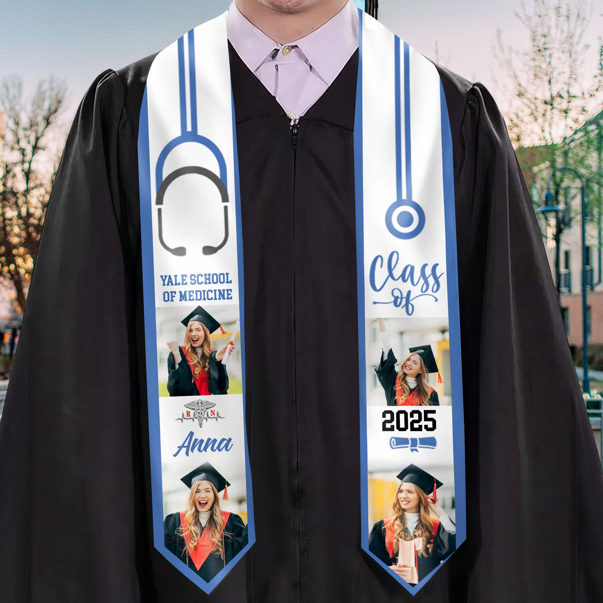 Class Of Nurses 2025 - Personalized Graduation Stoles - Graduation Gift, Senior Gift | Custom Photo NH96 - Image 2