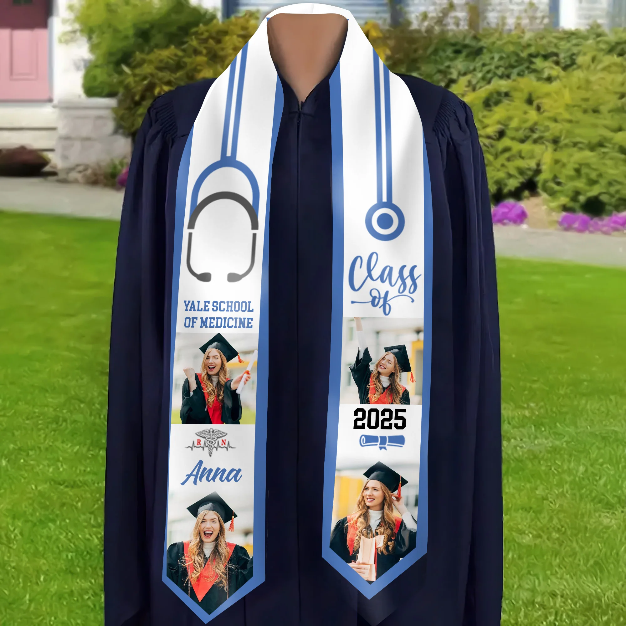 Class Of Nurses 2025 - Personalized Graduation Stoles - Graduation Gift, Senior Gift | Custom Photo NH96 - Image 3