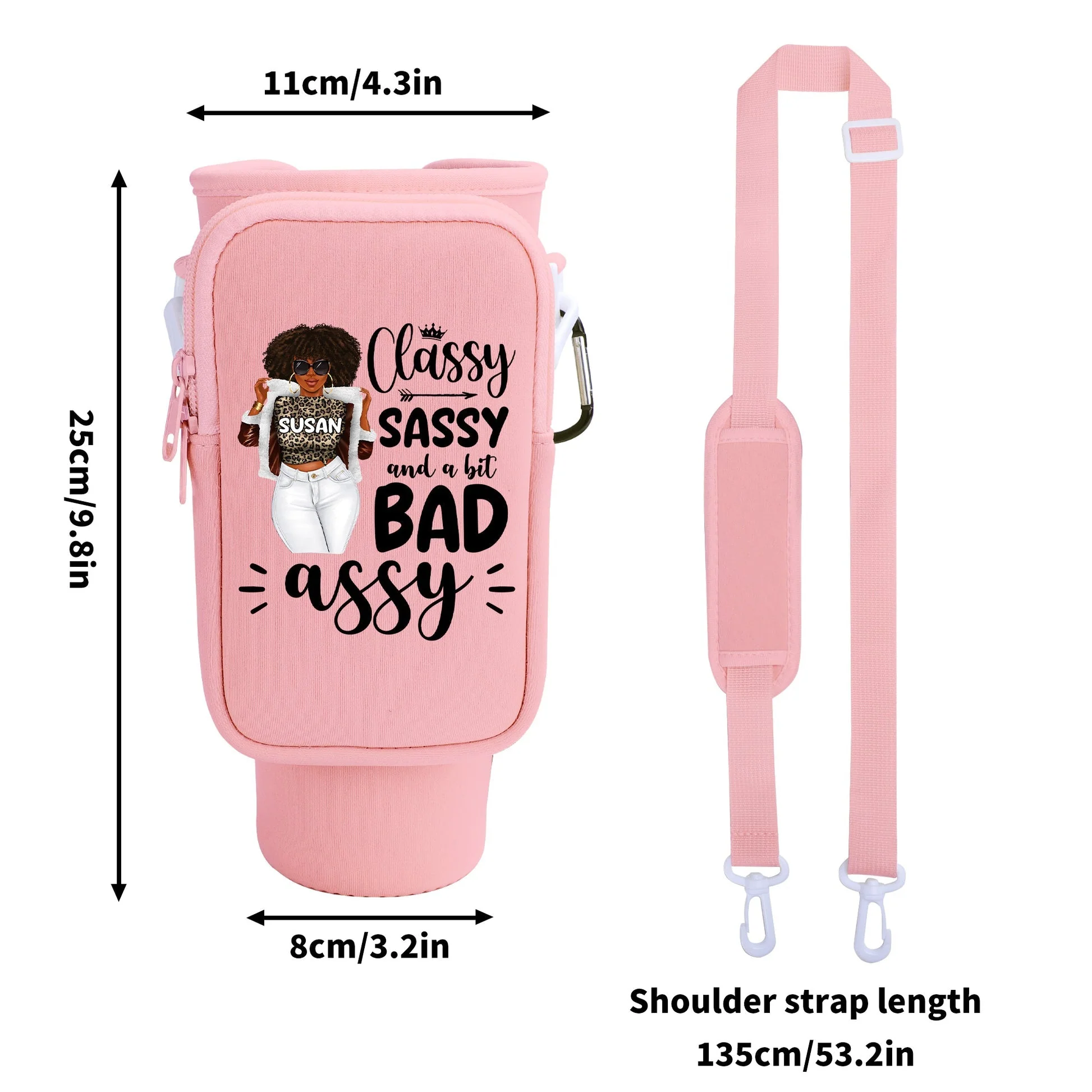 Classy Sassy And A Bit Bad Assy - Personalized Tumbler Holder Bag – Gift For Black Women | GR.3 HH01 - Image 7