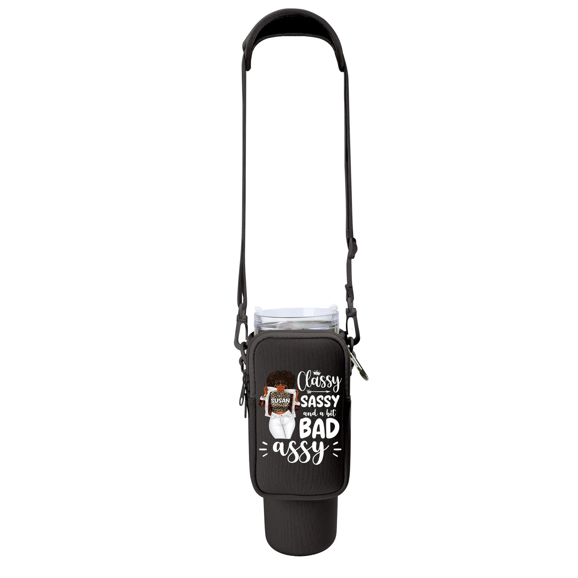 Classy Sassy And A Bit Bad Assy - Personalized Tumbler Holder Bag – Gift For Black Women | GR.3 HH01 - Image 8